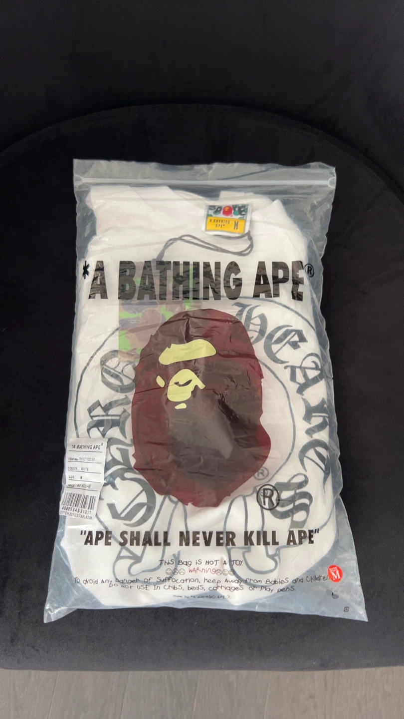 BAPE x chrome white tee