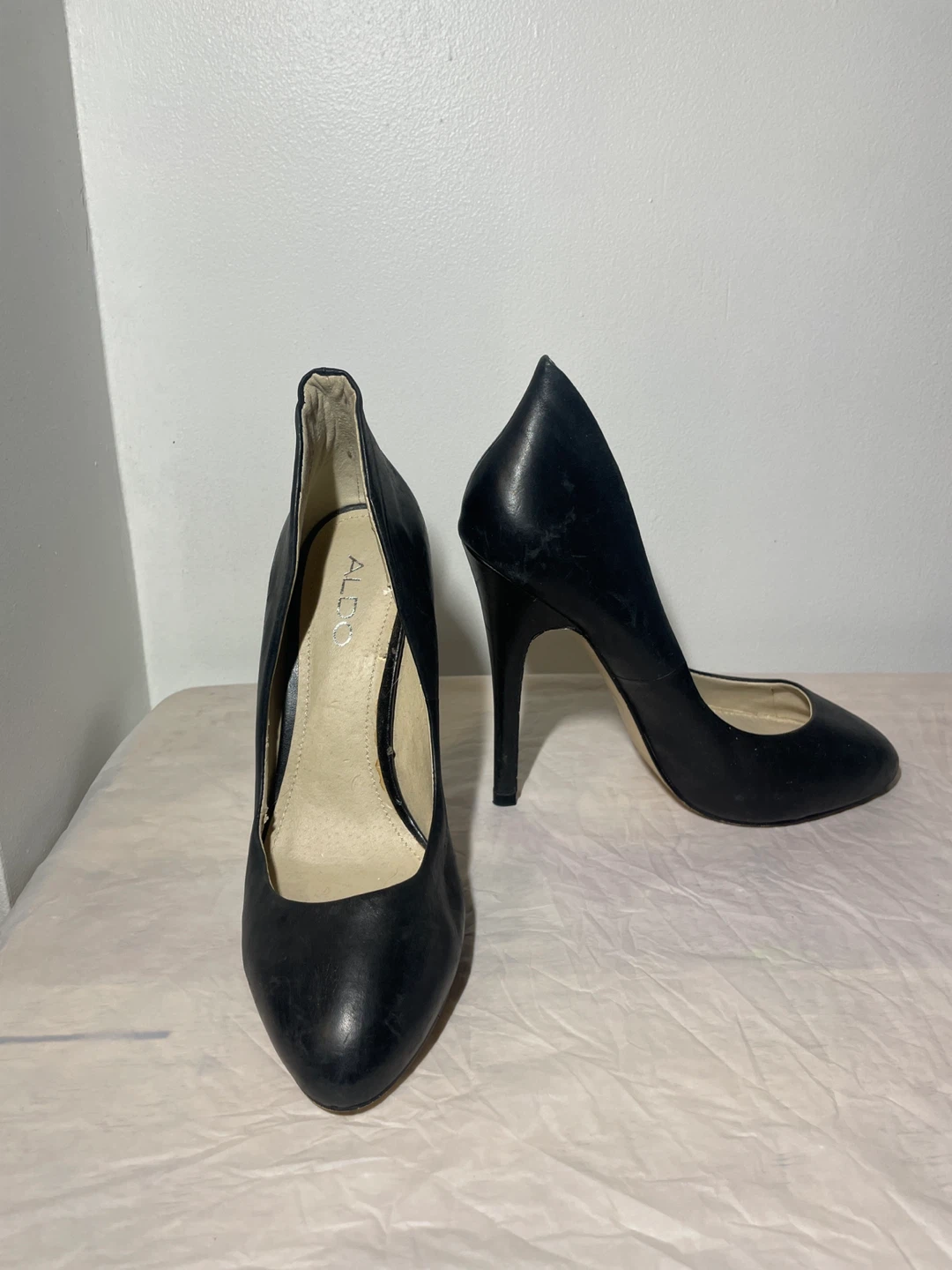 ALDO Black Leather Heels