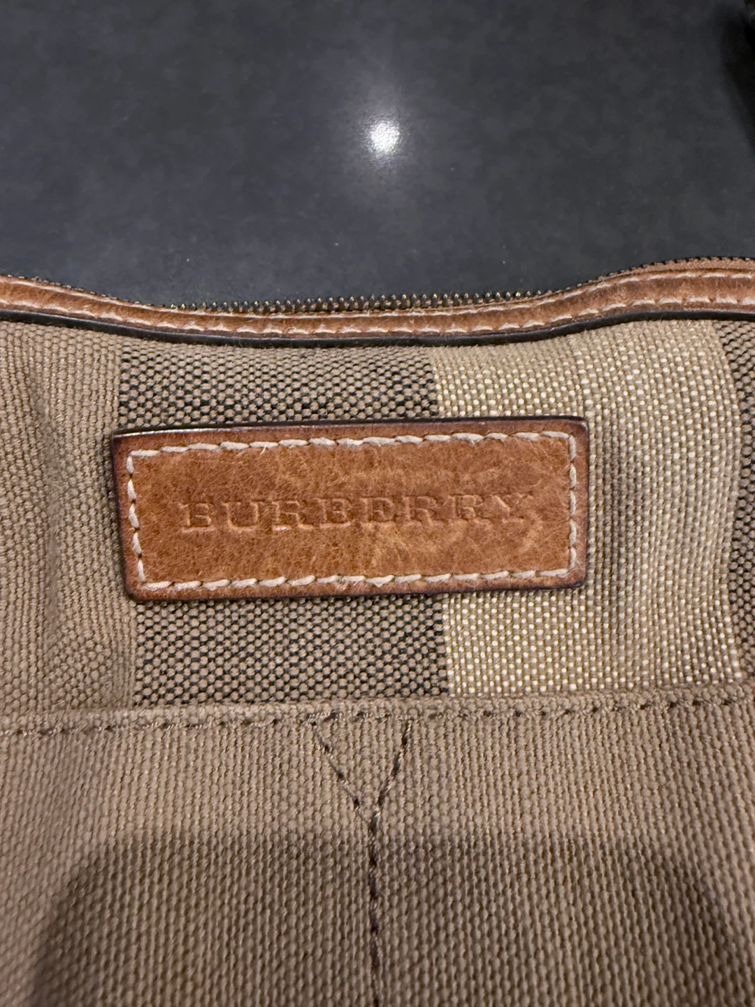 Vintage Burberry Canvas & Leather Shoulder Bag - photo 4