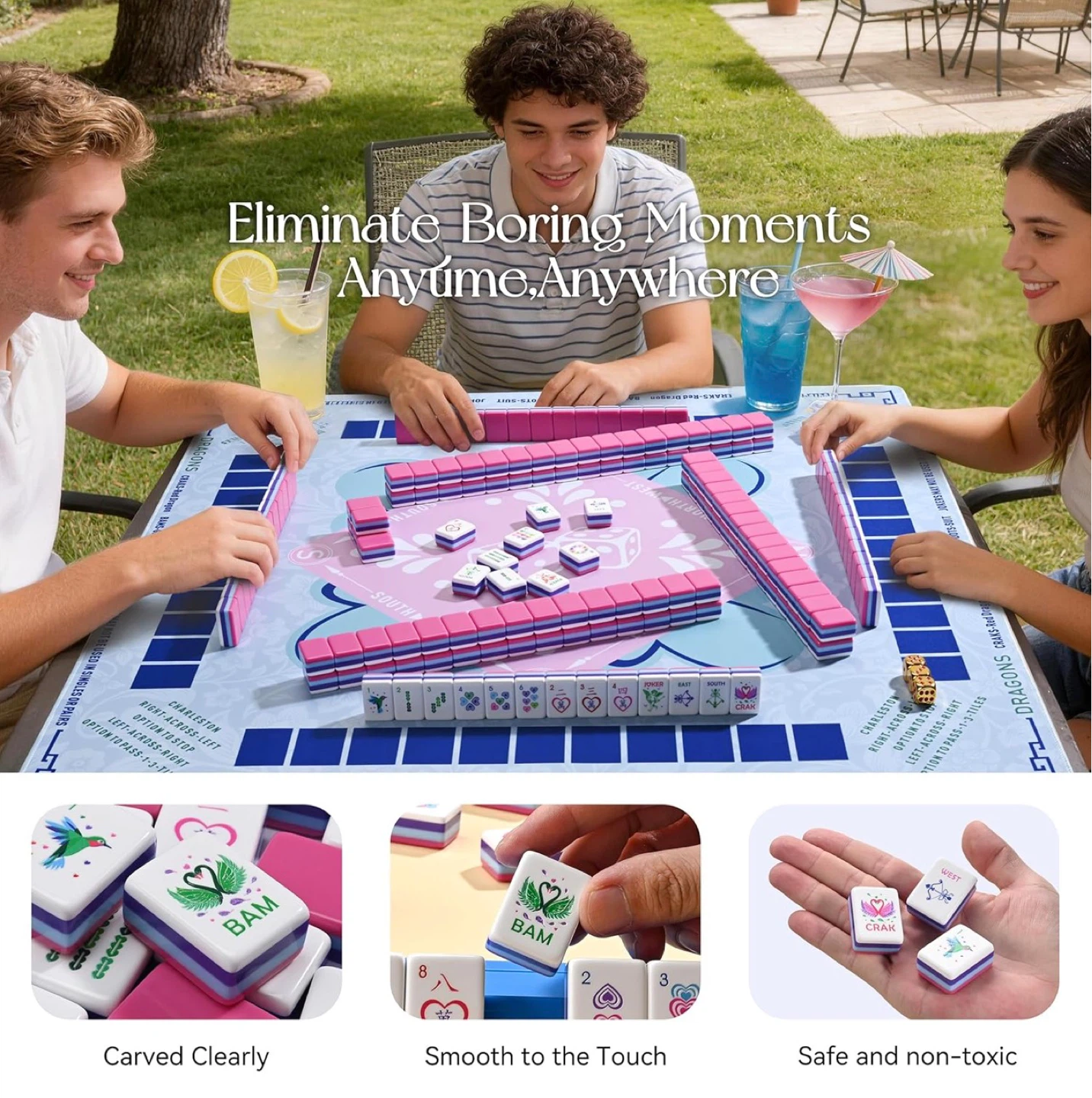 Mahjong Set with Travel Case & Chips - photo 4