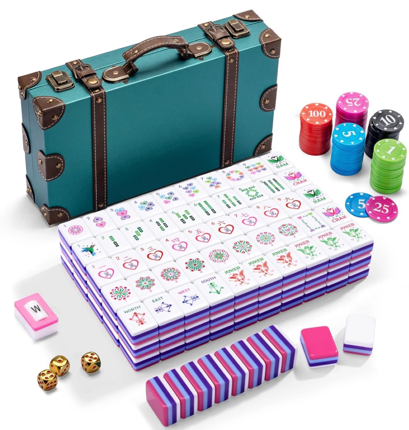 Mahjong Set with Travel Case & Chips