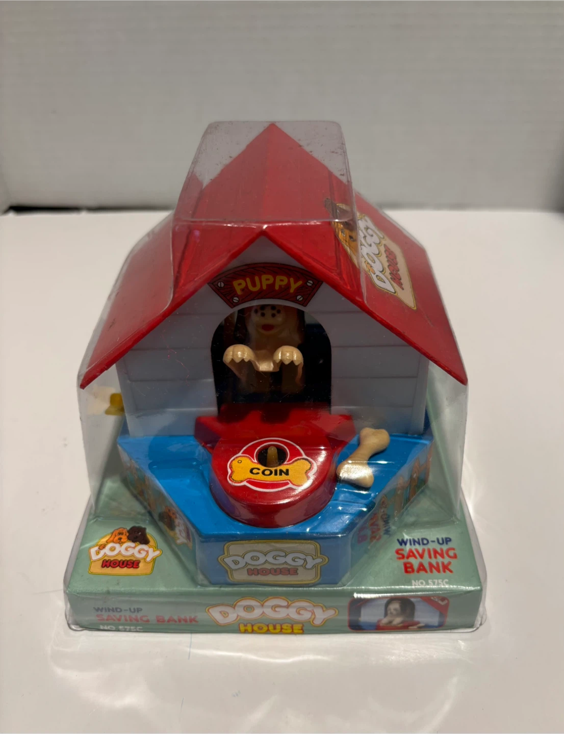 Dog House Vintage 80’s COIN BANK Wind Up Hong Kong Made New - photo 2
