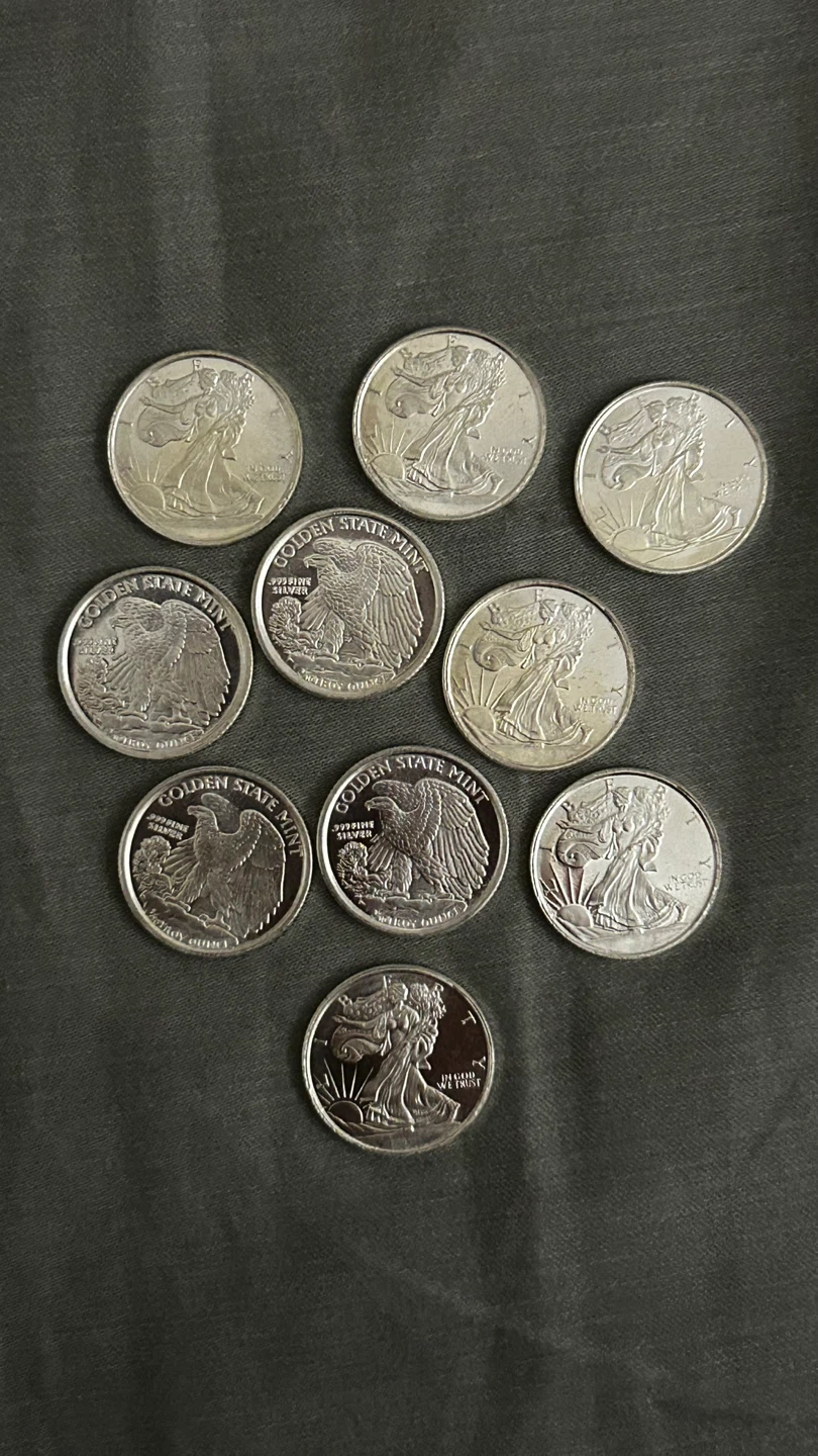 .999 Fine Silver 1/10 Troy Ounce Coins (Lot of 10)