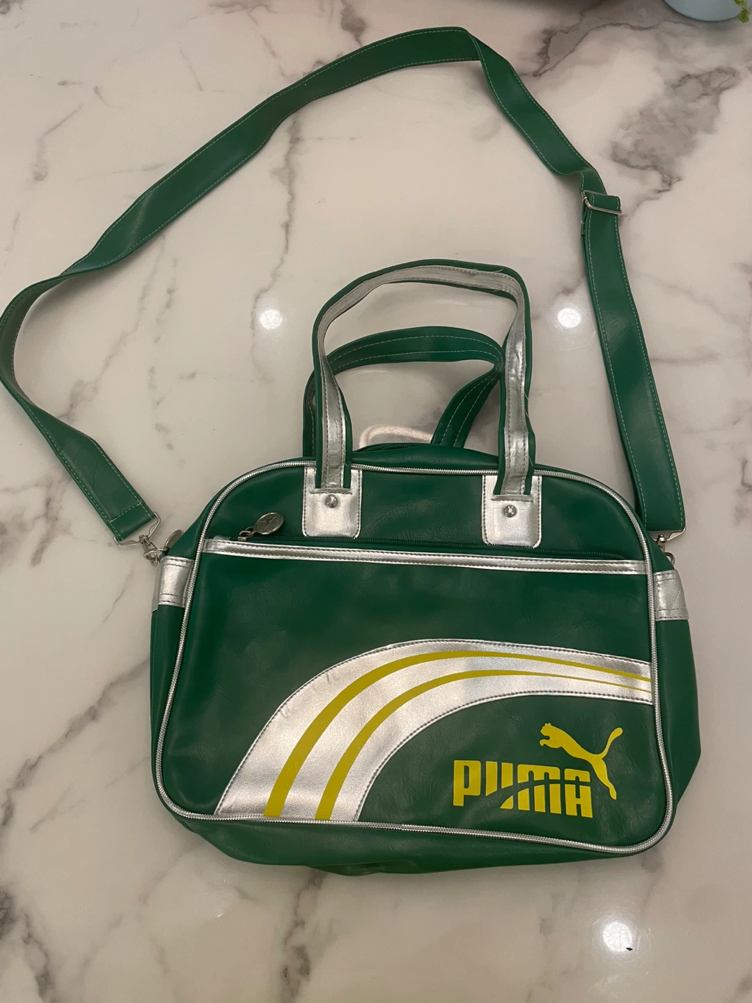 Vintage Puma Y2K Green Shoulder Bag