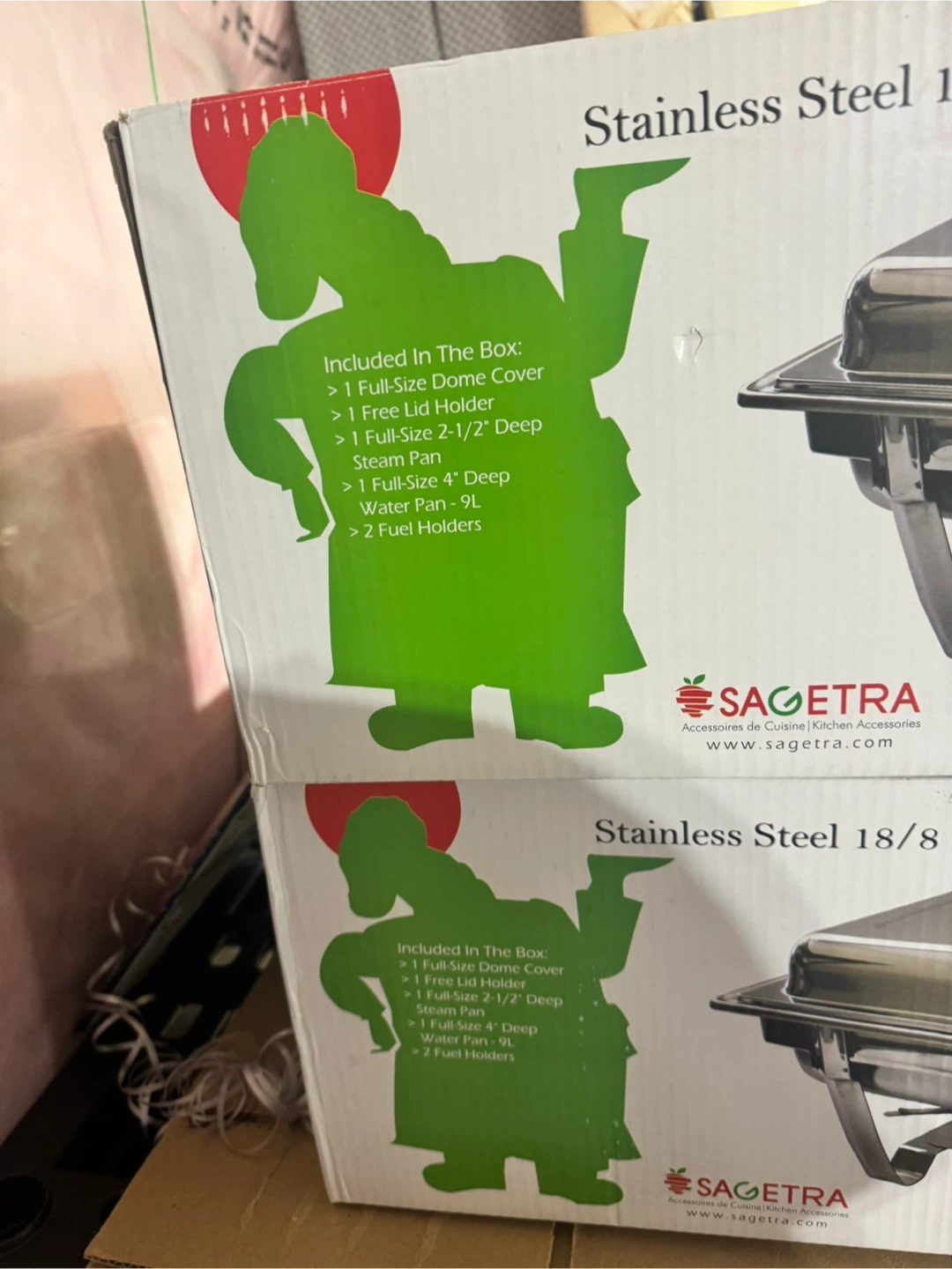 Sagetra Stainless Steel 18/8 Full Size Chafing Dish - photo 2