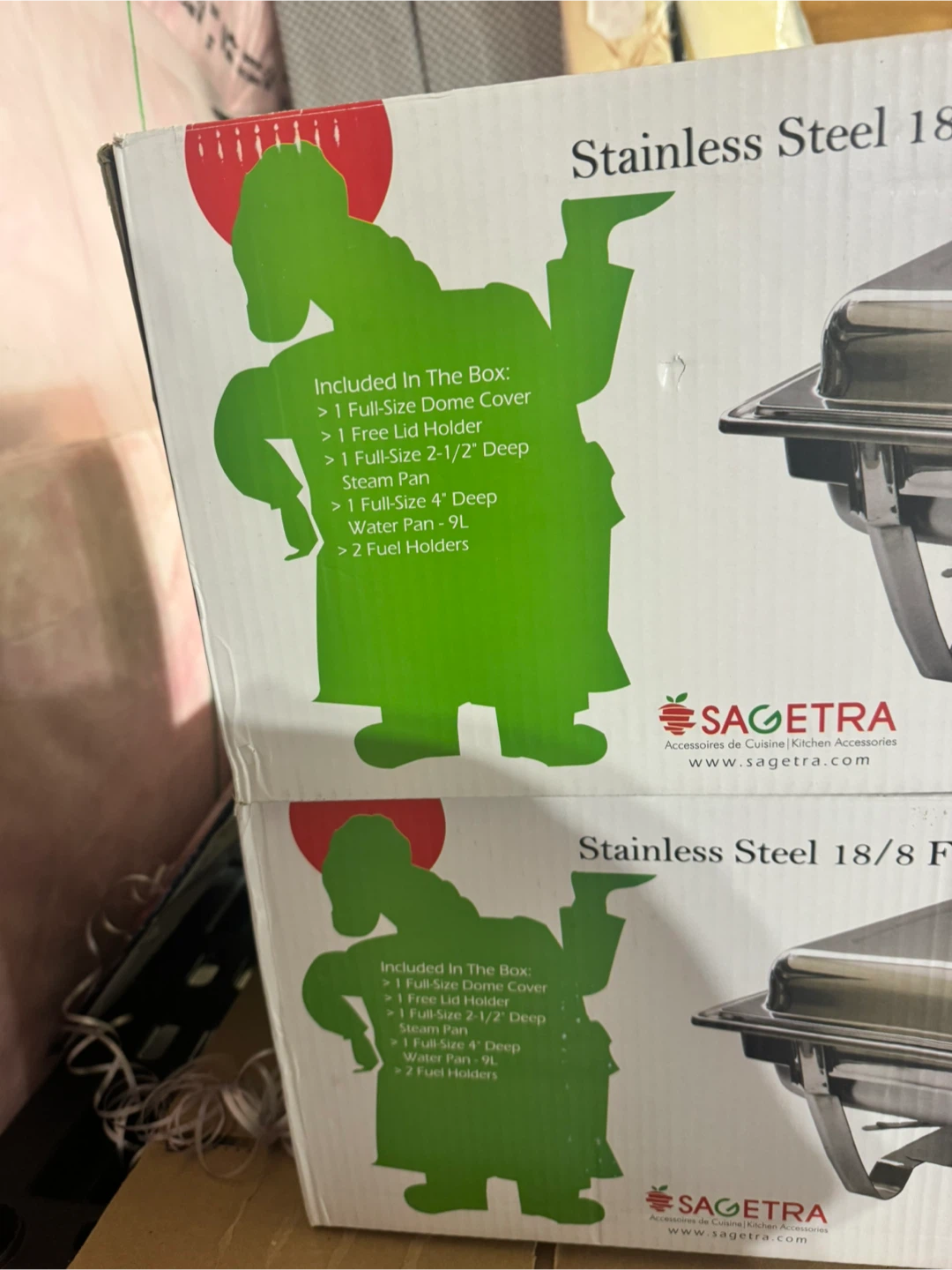 Sagetra Stainless Steel 18/8 Full Size Chafing Dish - photo 4