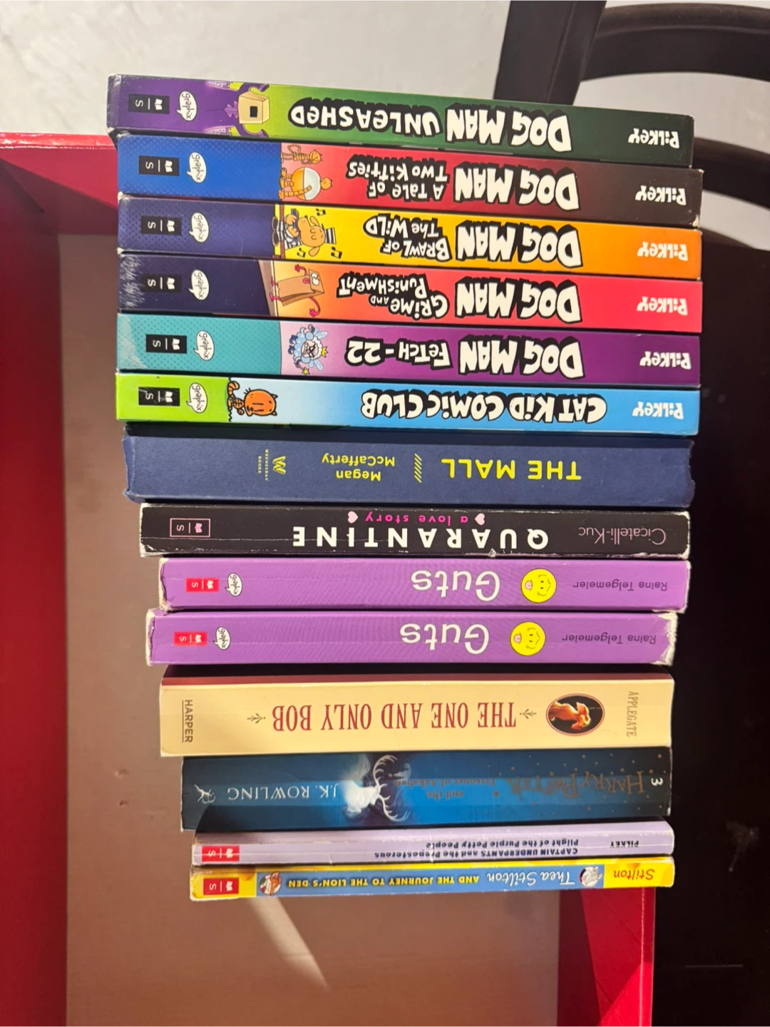 Assorted Children's Books - Dog Man, Harry Potter, Guts & More