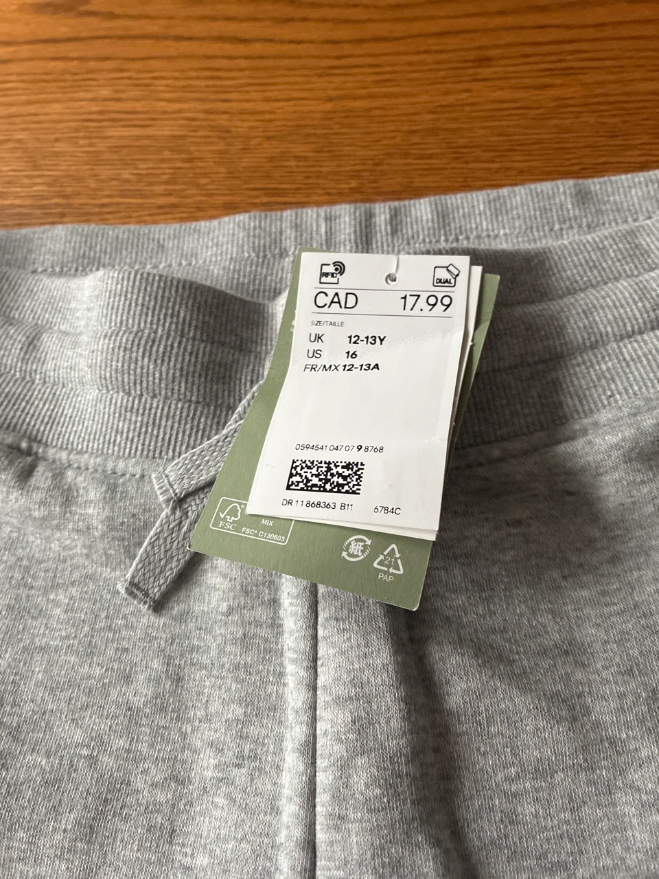 H&M Grey Joggers - Size 16 (12-13Y)