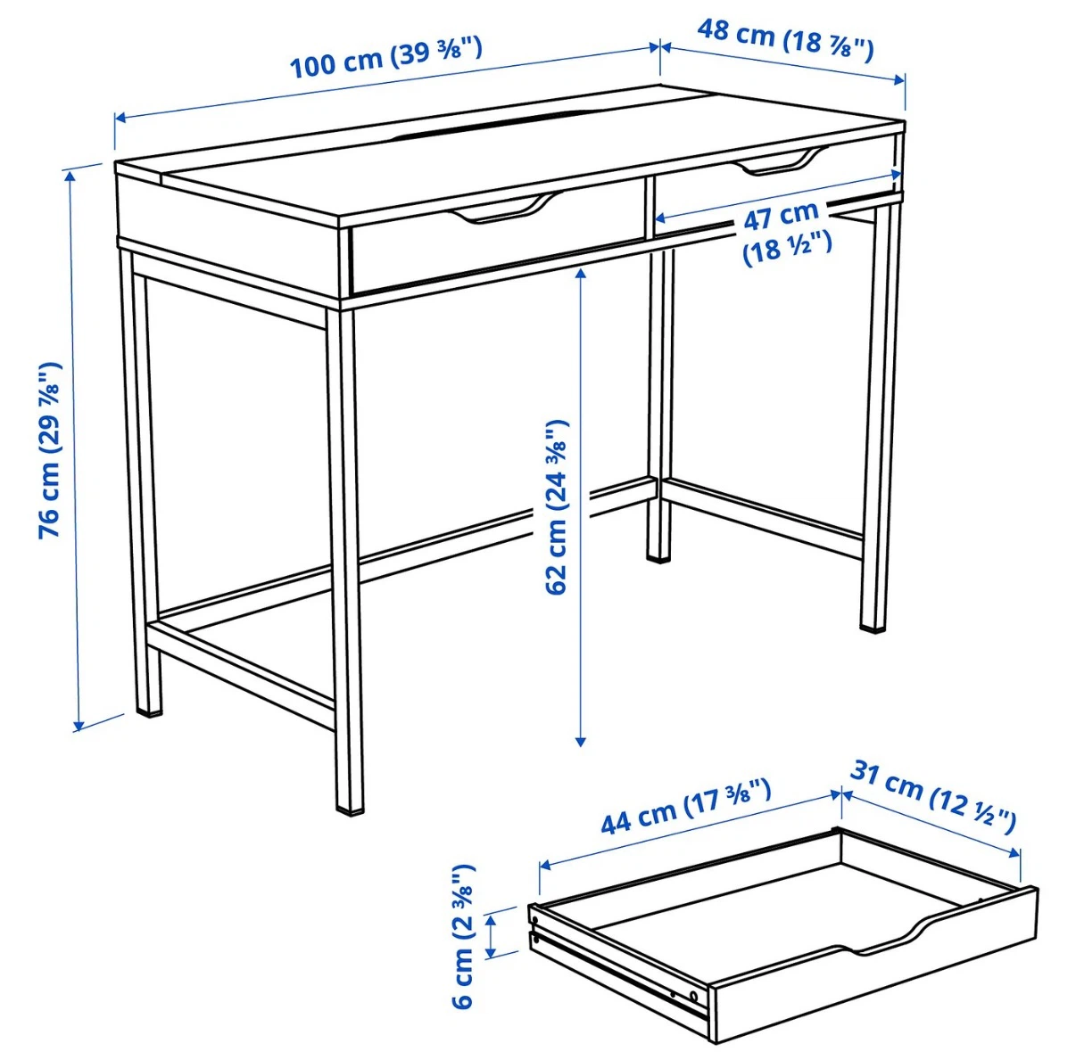 IKEA Alex Desk - Dark Grey - photo 2