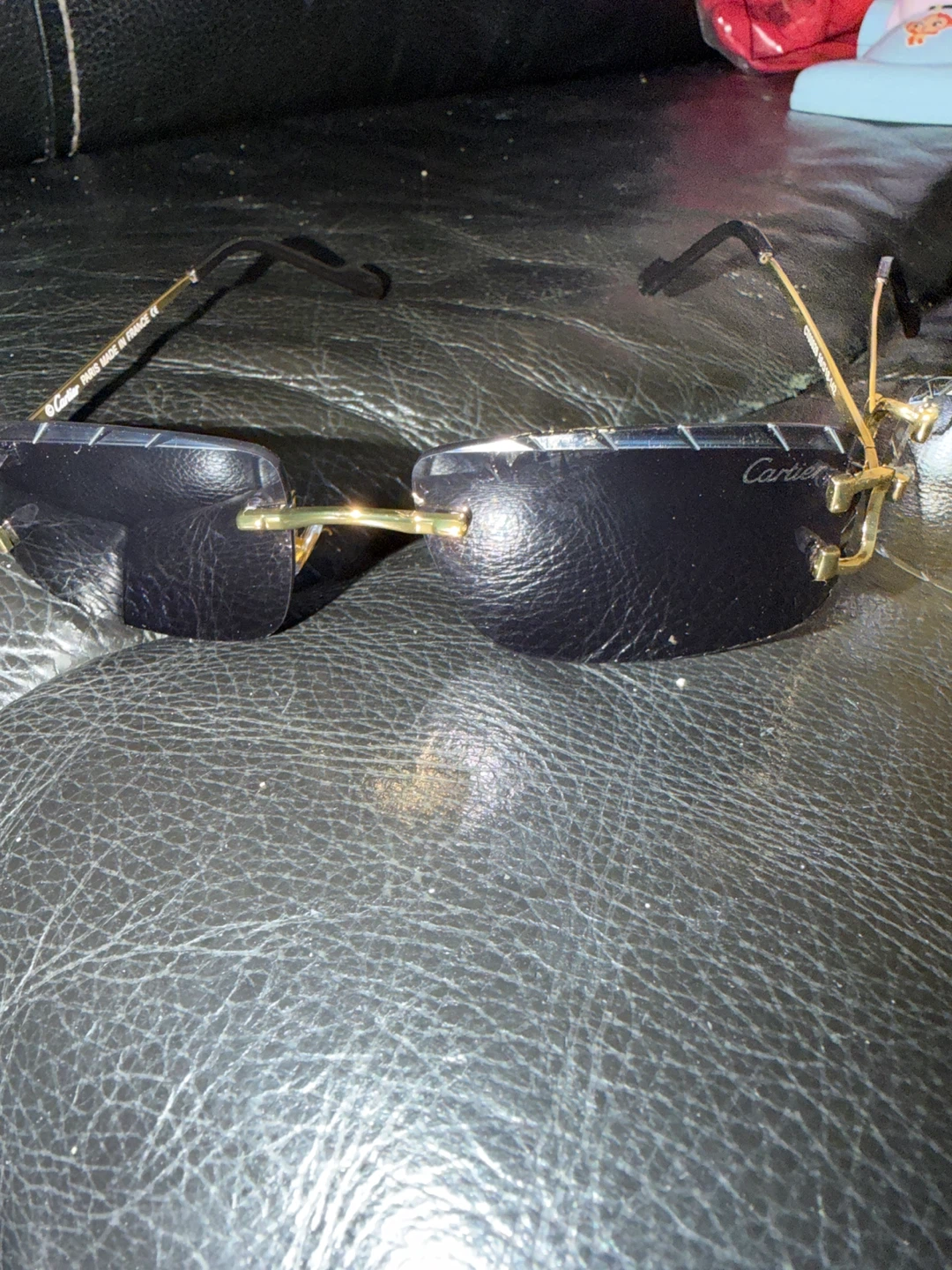 Cartier Rimless Sunglasses Gold and Black