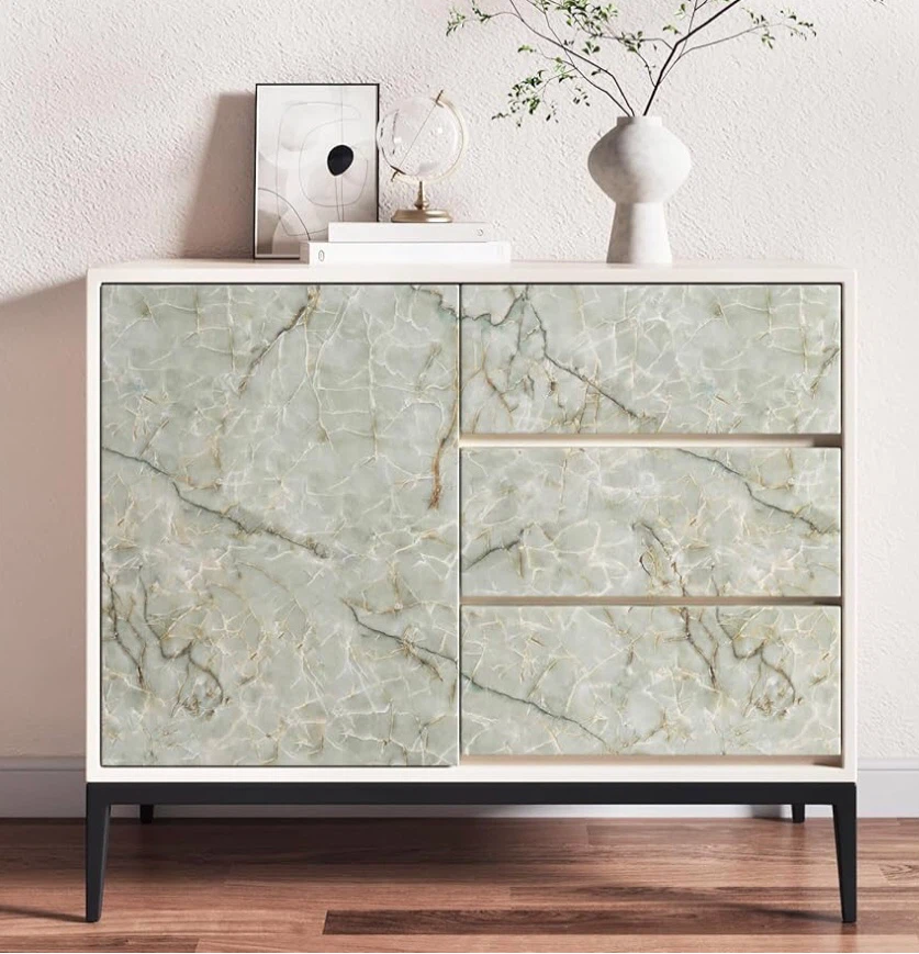 Refresh old cabinets with Peel & stick rolls