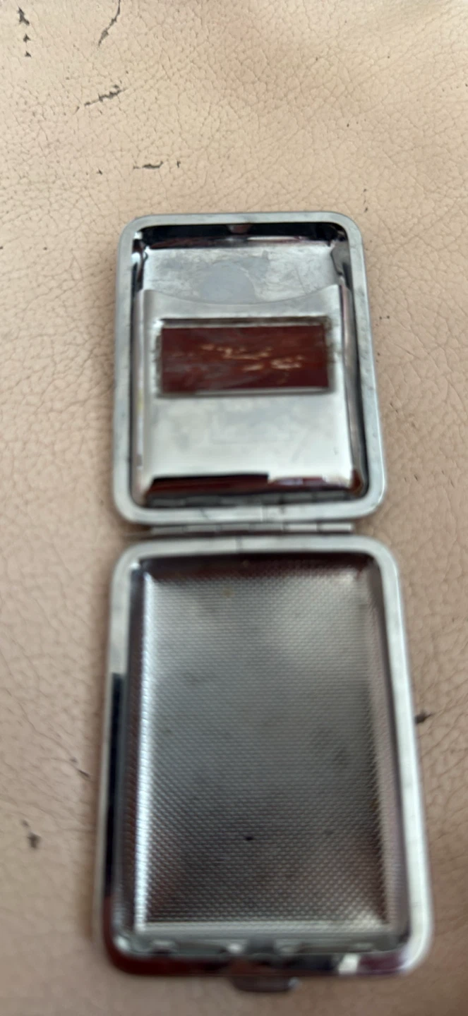 Vintage Silver Metal match  Case