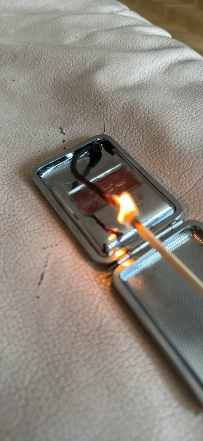 Vintage Silver Metal match  Case - photo 5