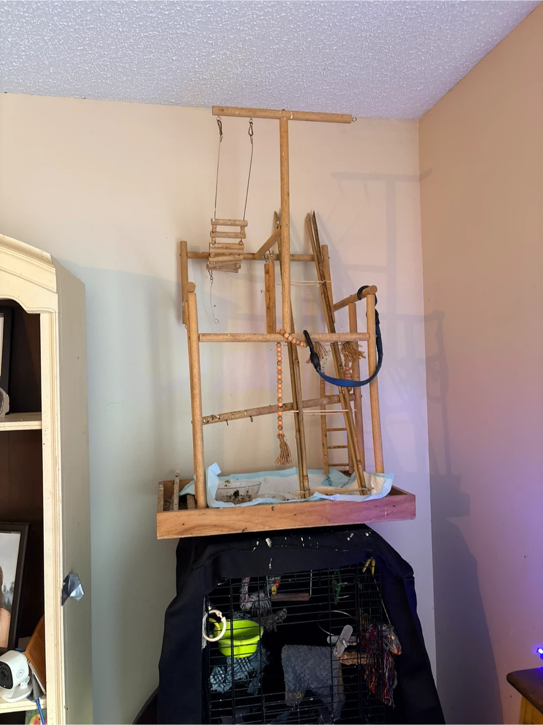 Wooden Bird Perch Play Stand