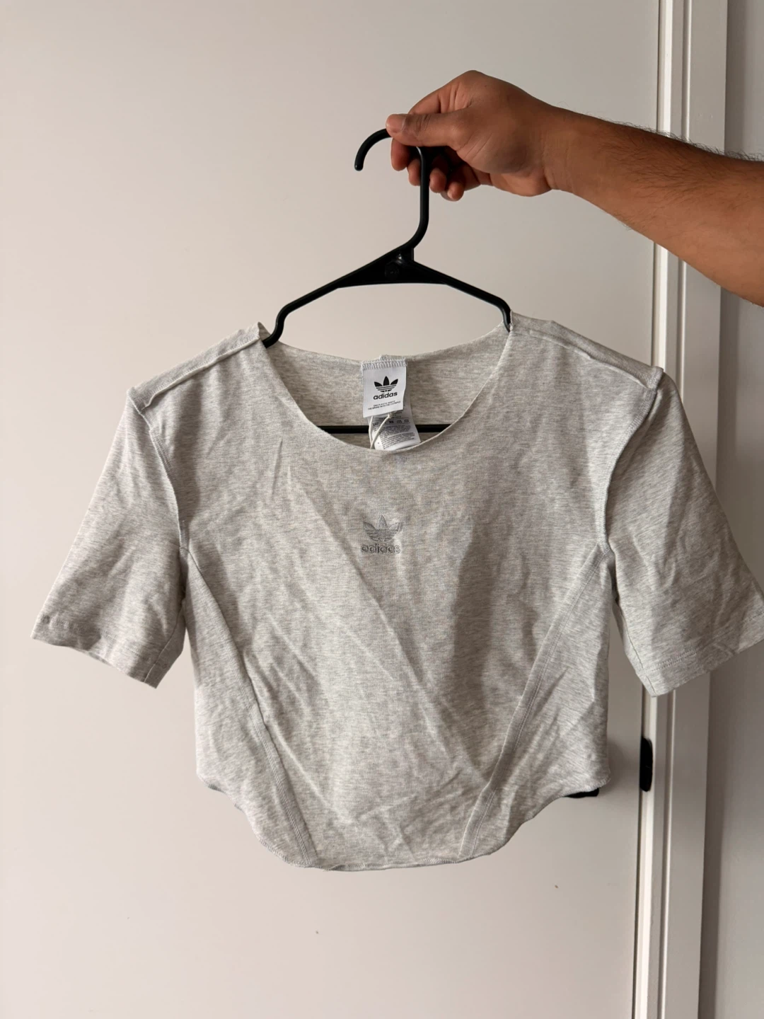 Adidas Originals - Grey  Corset Cropped T-Shirt