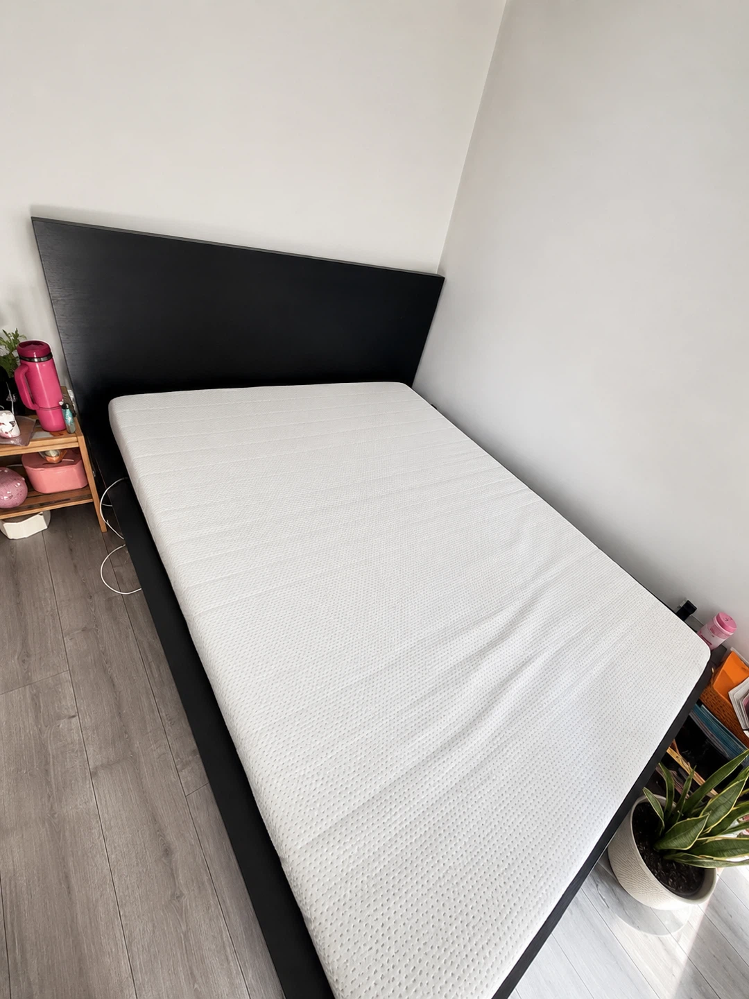 IKEA ALMOST NEW Black Queen Bed Frame with Headboard