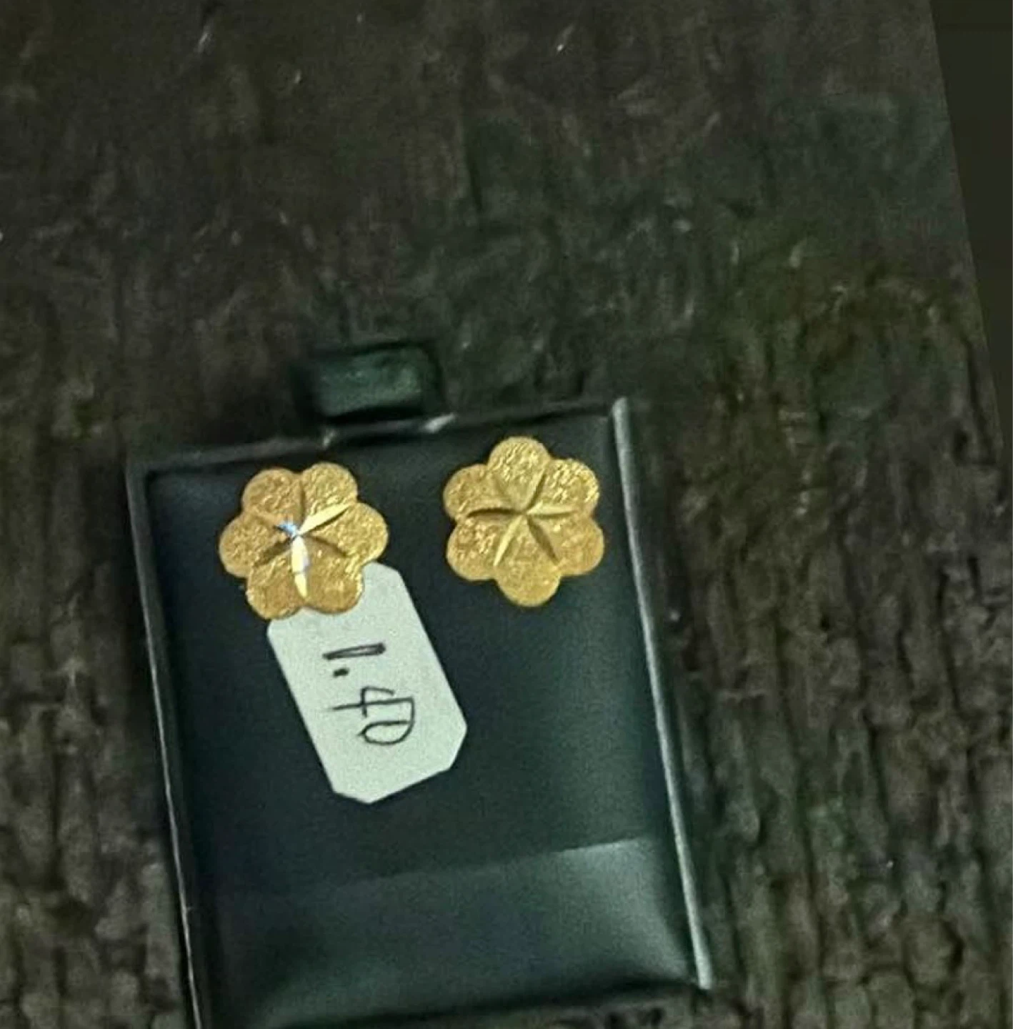 Gold Flower Stud Earrings 18k Saudi gold