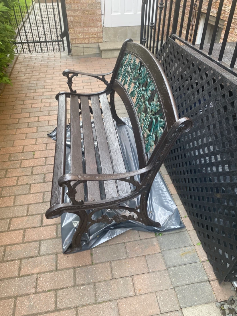 Ornate Garden Bench - Brown