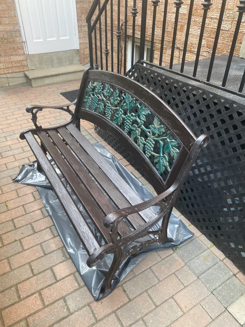 Ornate Garden Bench - Brown - photo 3