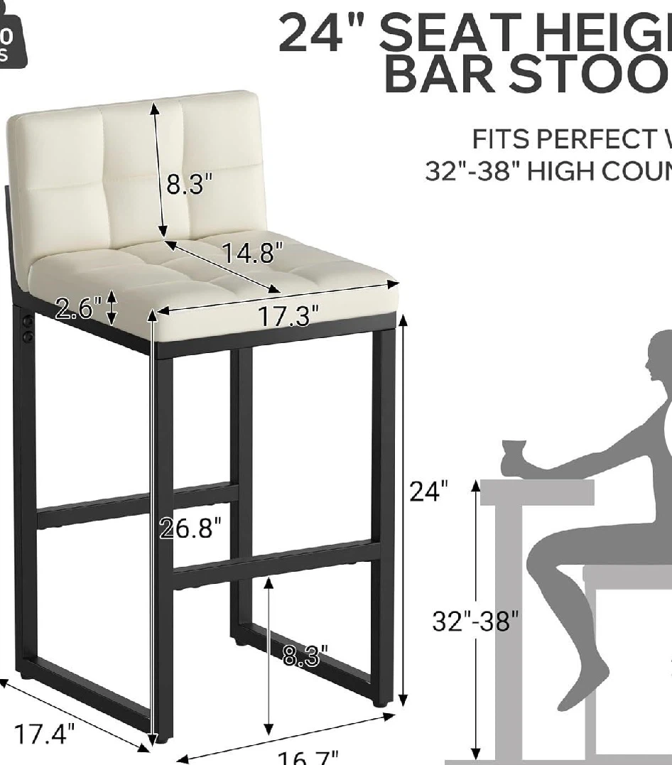 24" Seat Height Bar Stool - Brown Colour - photo 2