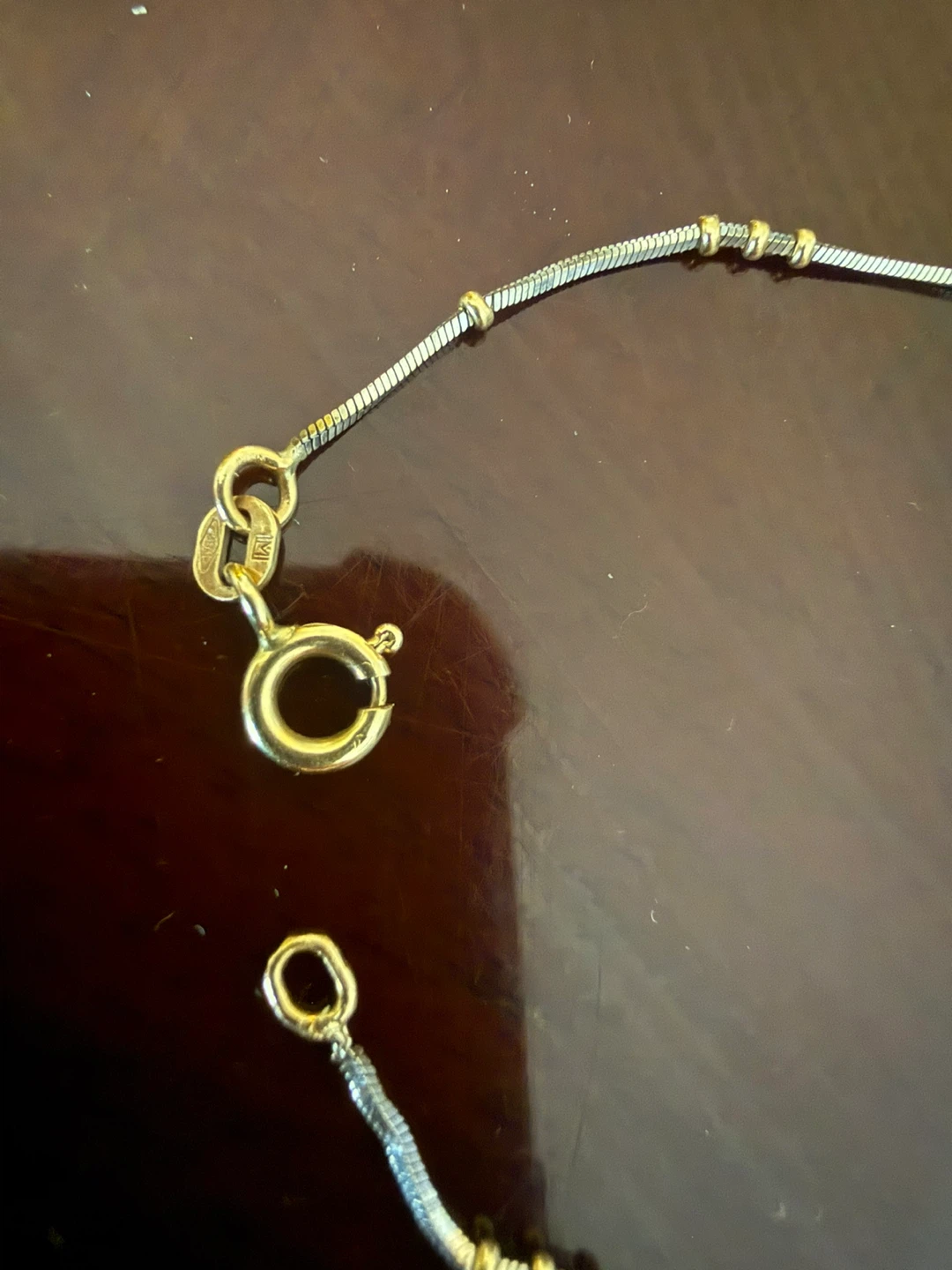 14K Gold & Sterling Silver Chain Necklace - photo 2