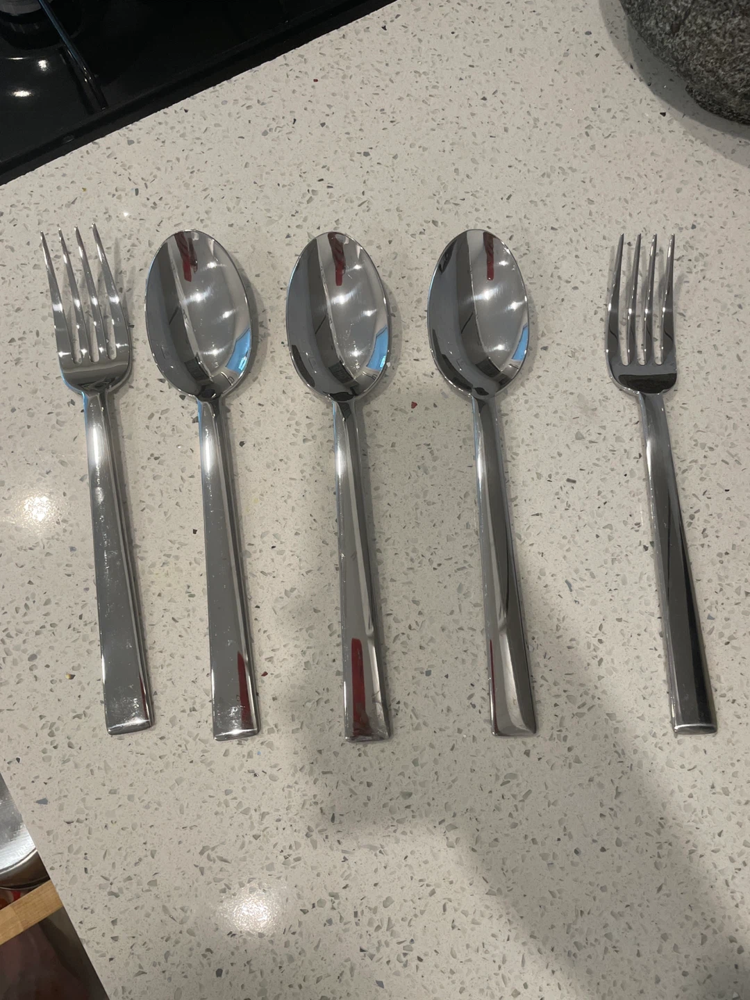 Set of 3 Spoons and 2 Forks for Serving