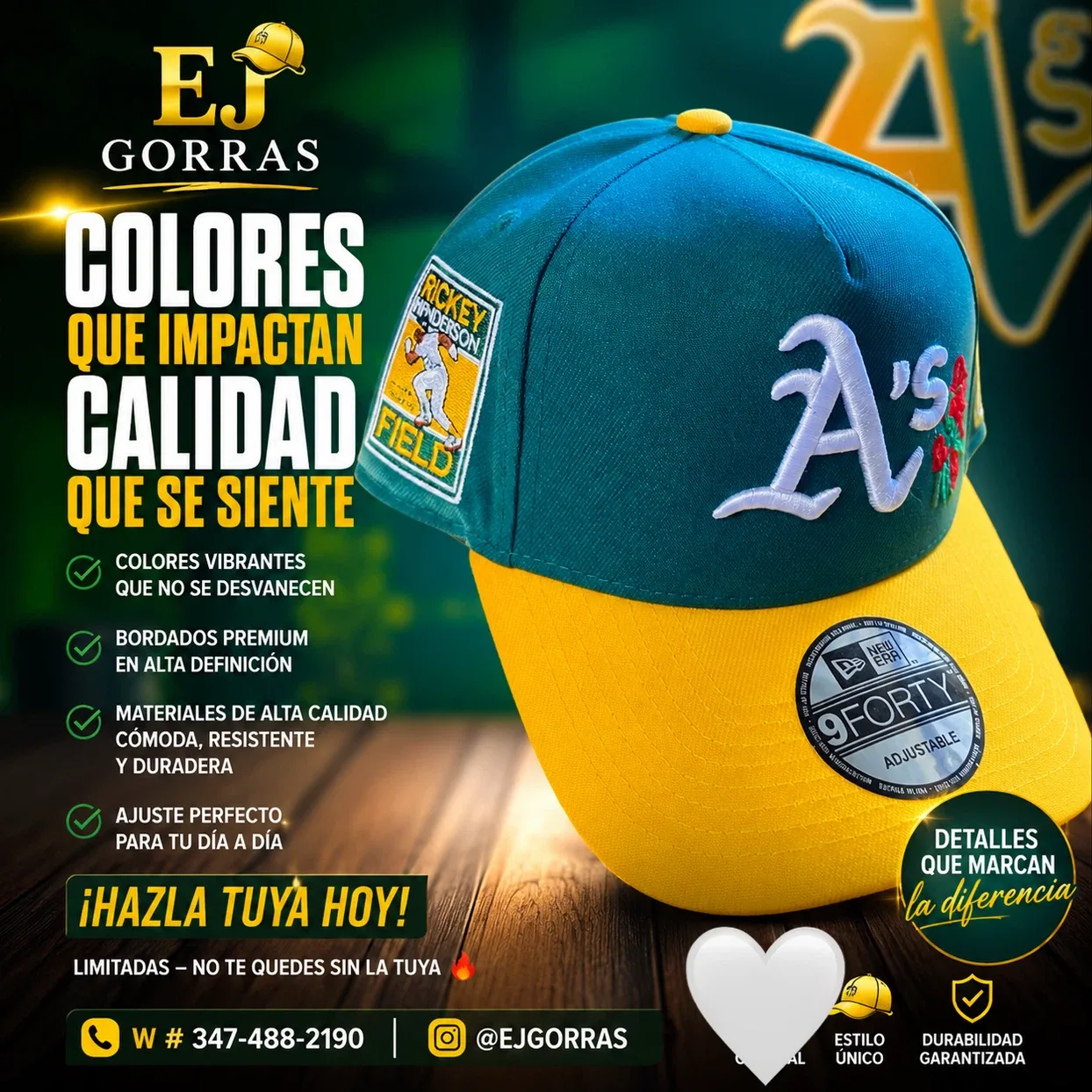 New Era Oakland A's Rickey Henderson 9FORTY Adjustable Hat - photo 2