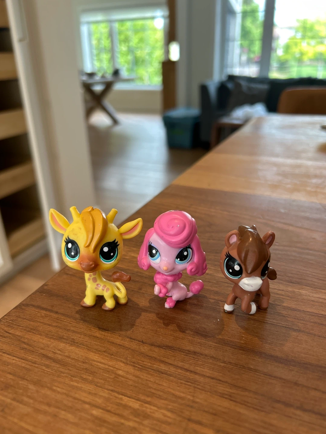 Littlest Pet Shop Figurines - Giraffe, Poodle, and Horse
