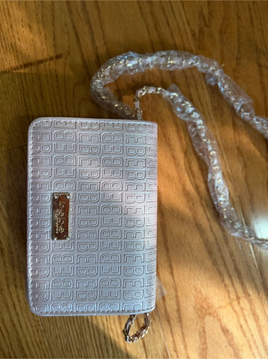Bebe Embossed Logo Crossbody Bag Pink - photo 2