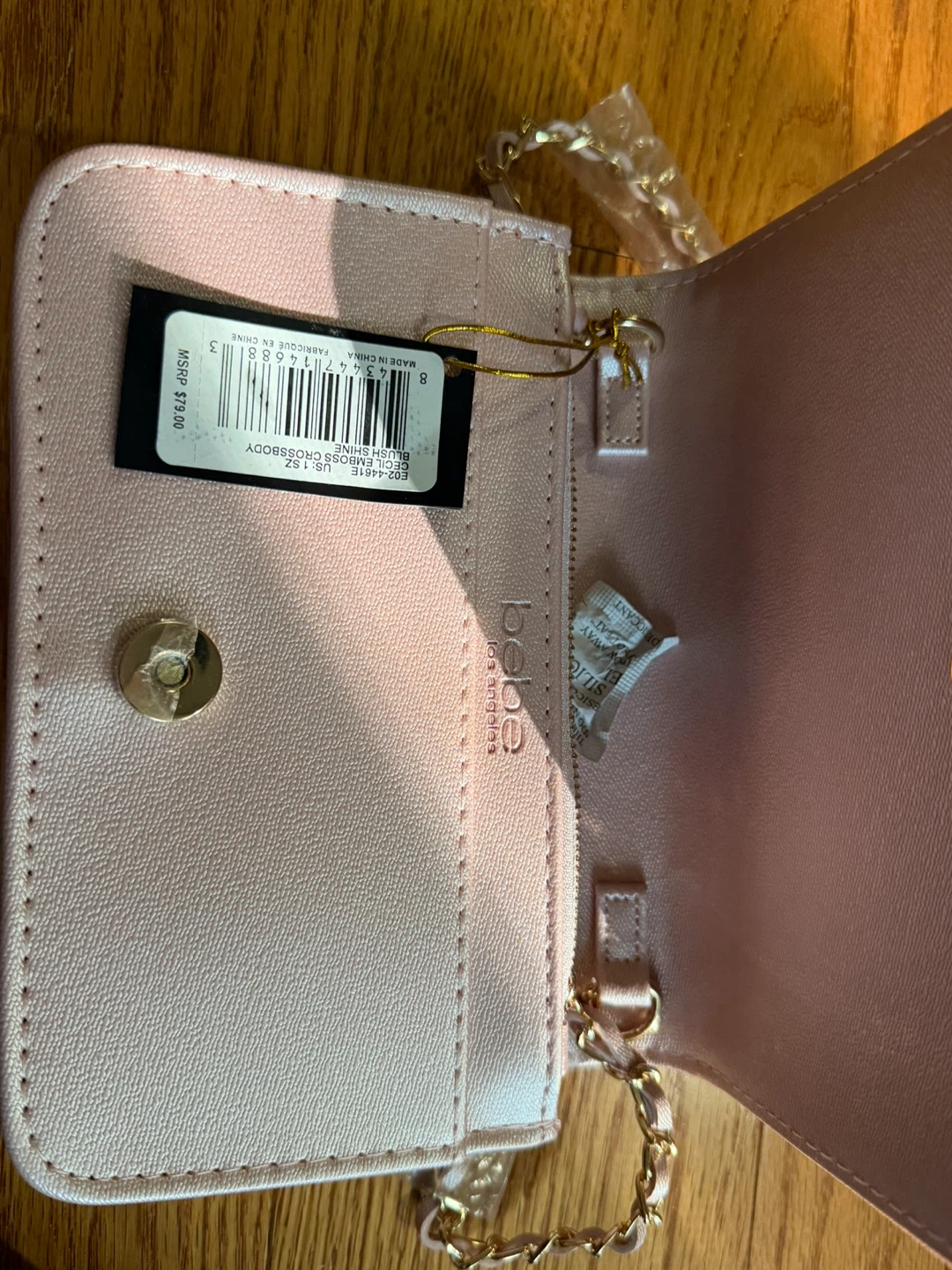 Bebe Embossed Logo Crossbody Bag Pink - photo 4