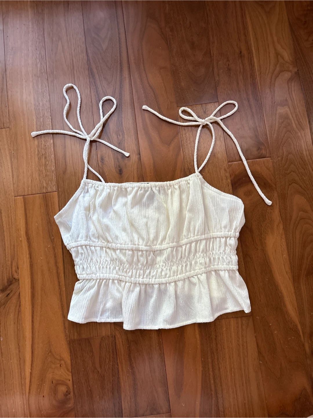Forever 21 White Smocked Tank Top - Size M