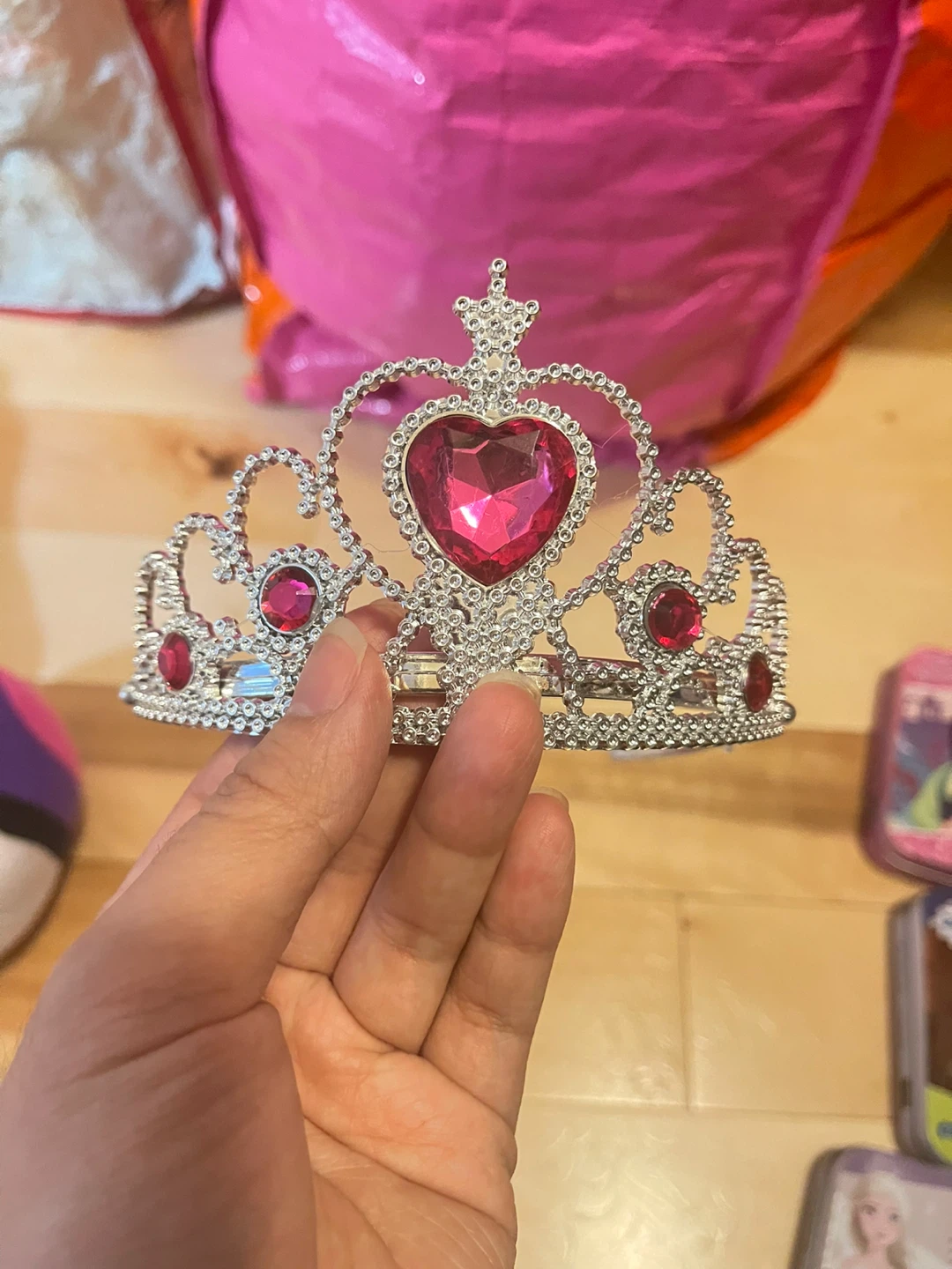 Sparkly Tiara with Red Heart Gem
