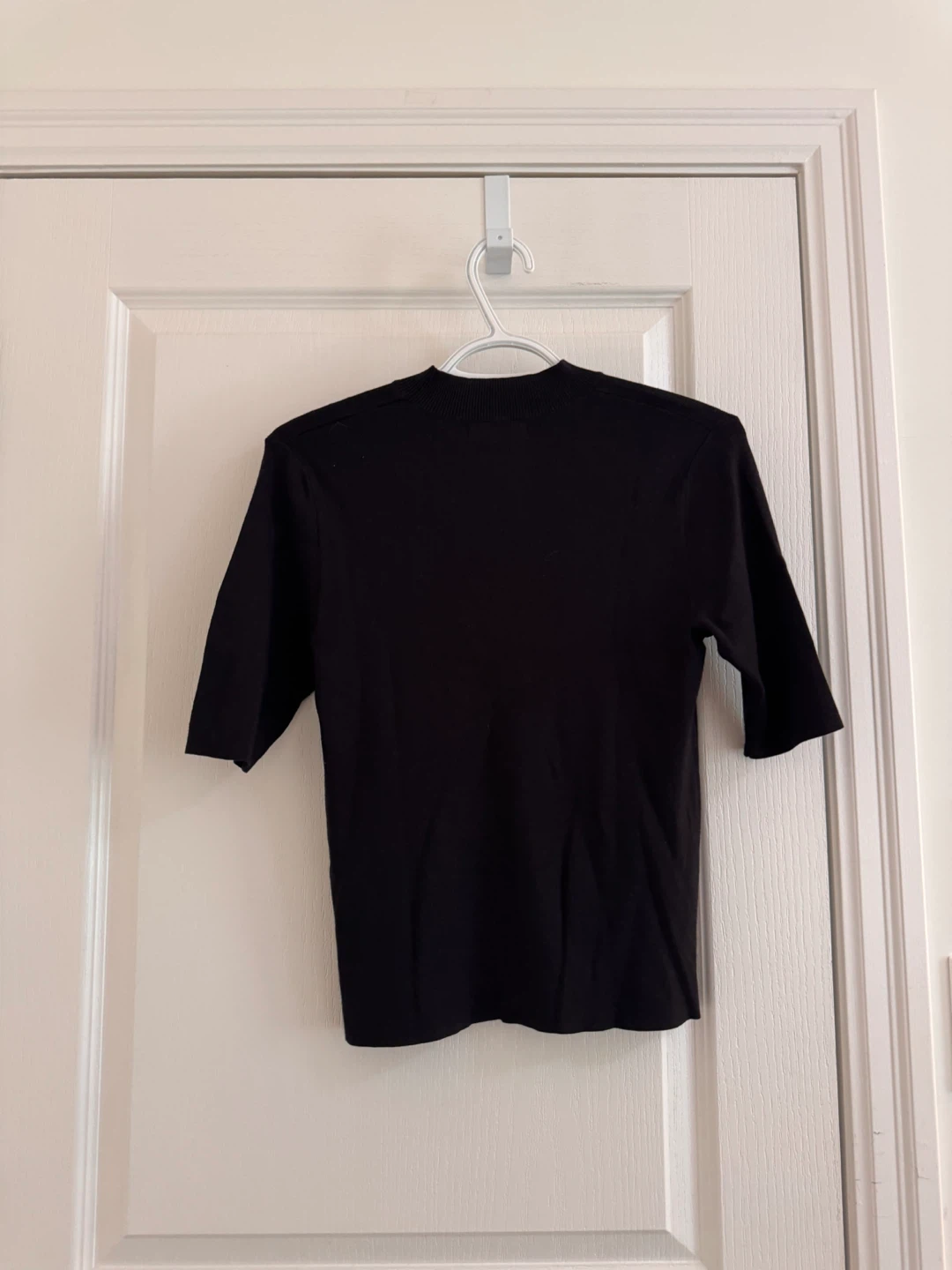 Oak + Fort Black Mock Neck Short Sleeve Top - photo 2