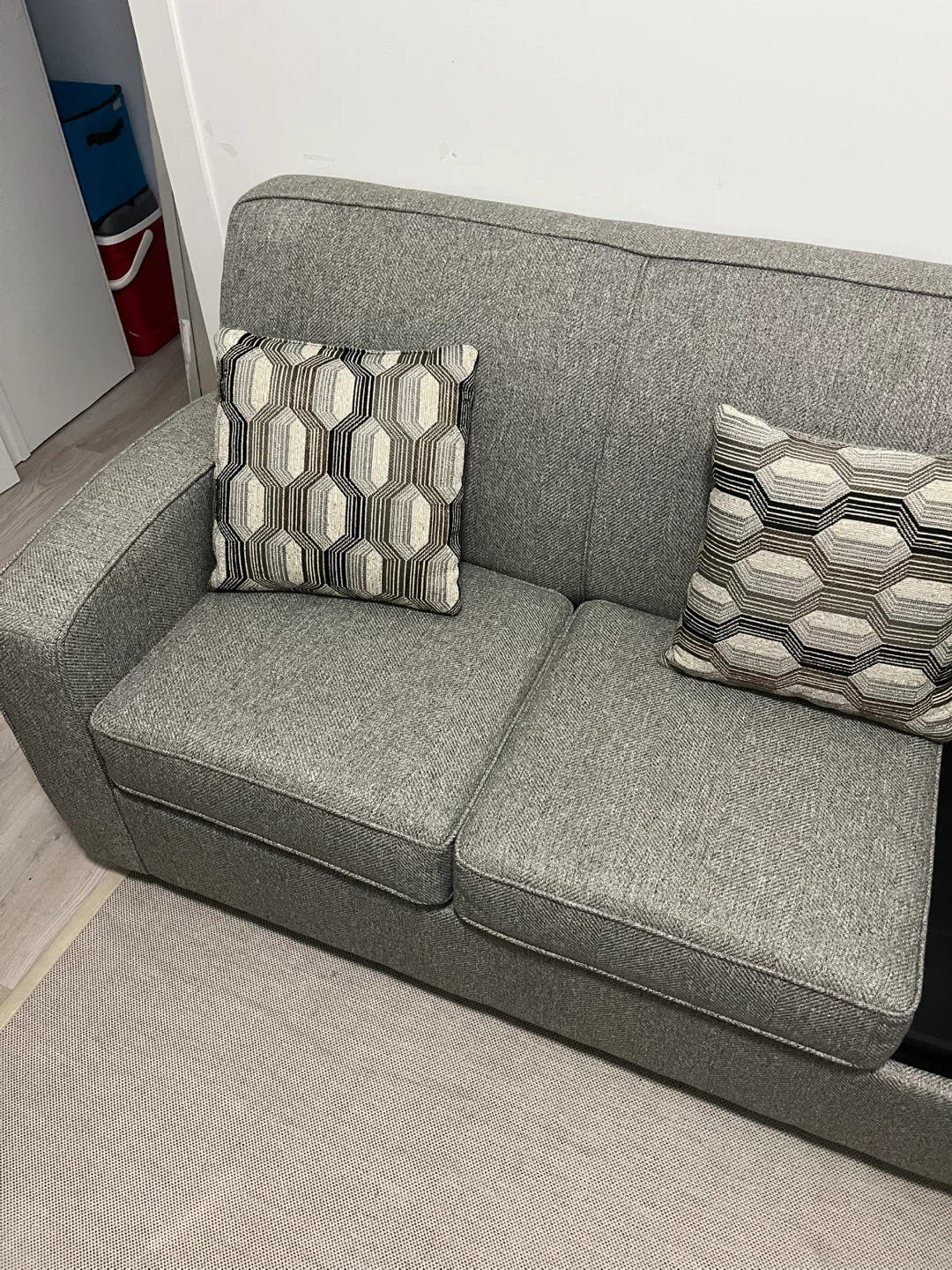 Grey Sectional Sofa Bed with Pull-Out Mattress - photo 2