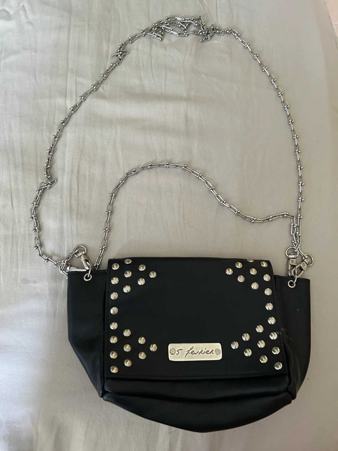 5 Fevrier Black studded crossbody purse - photo 2