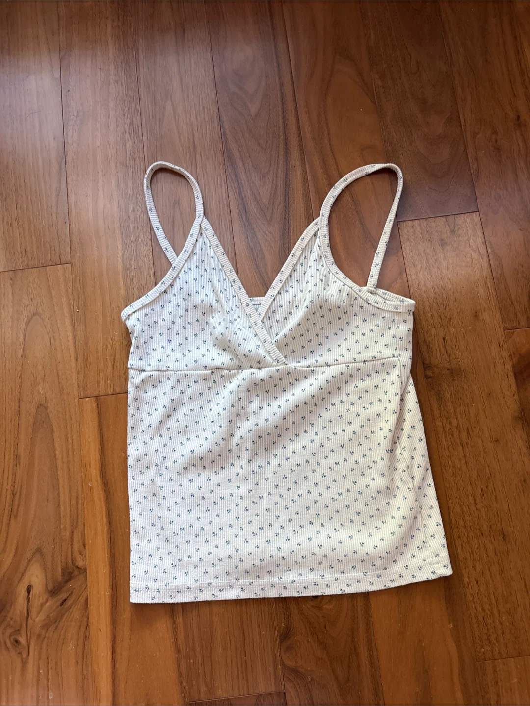Brandy Melville Dupe - White cami with blue floral print