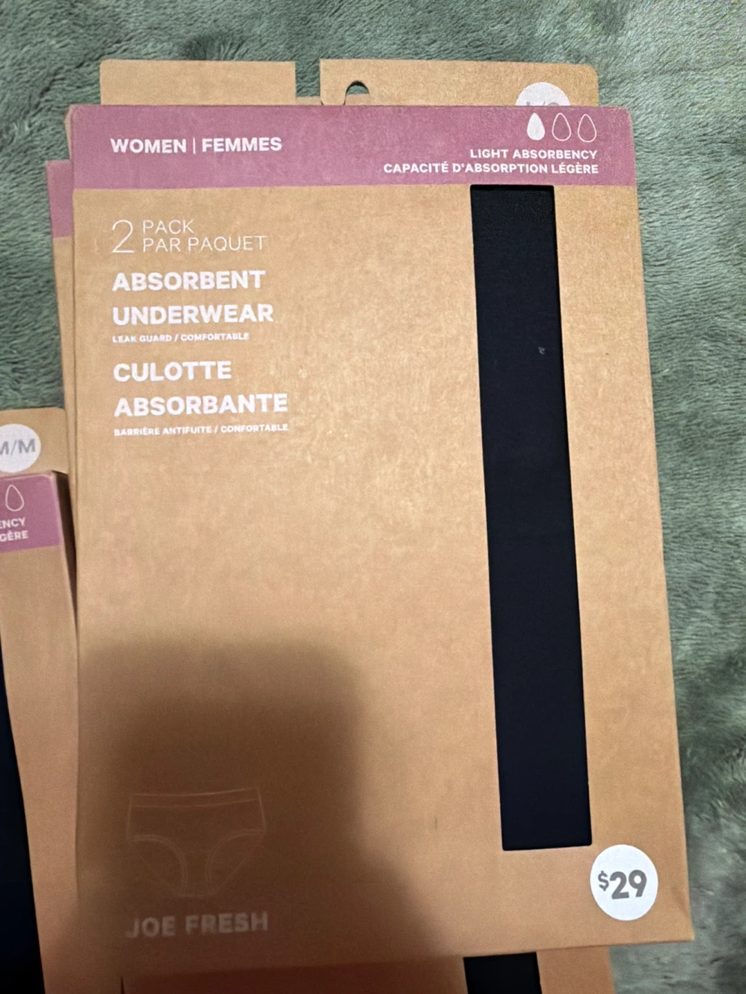 Joe Fresh Women's Absorbent Underwear 2 Pack (M/M)