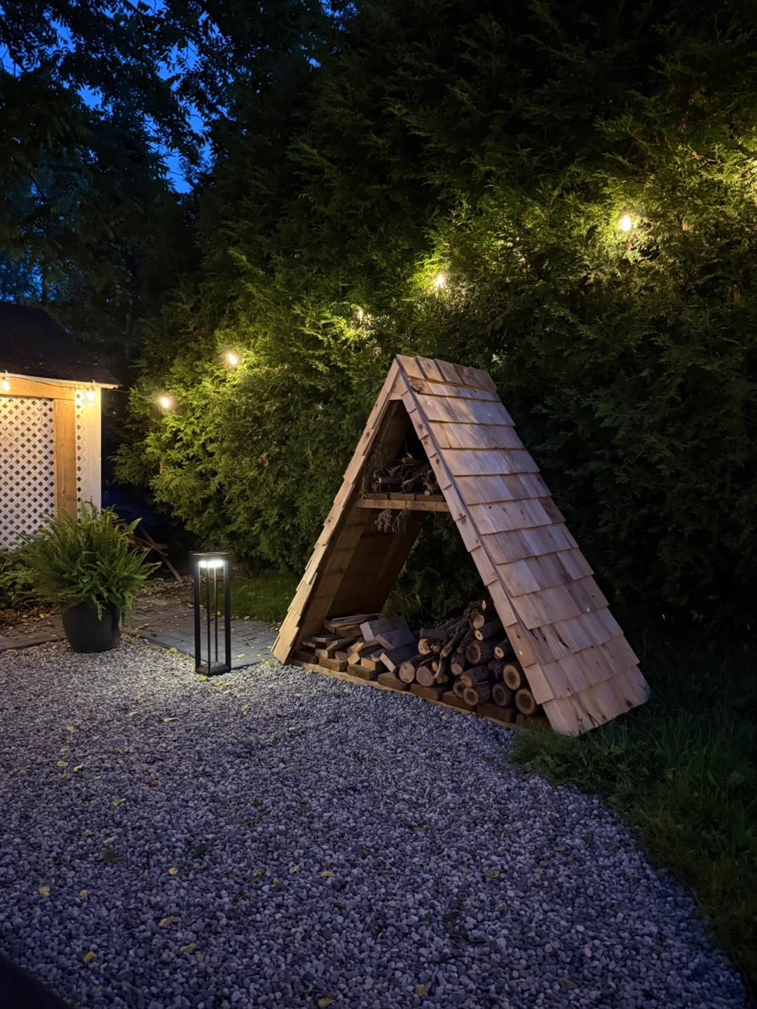 Wooden A-Frame Firewood Storage Rack