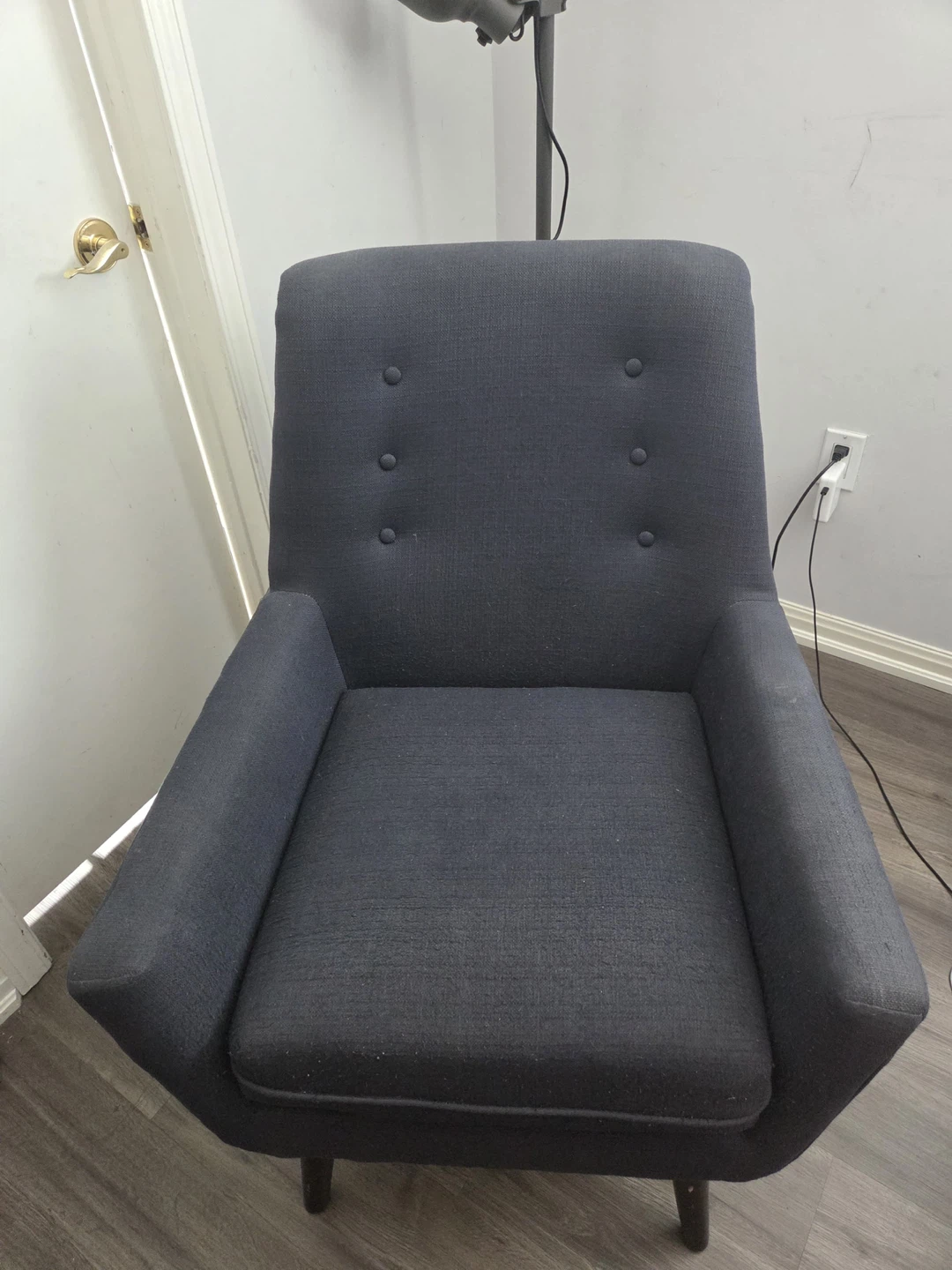 Modern Dark Blue Accent Armchair