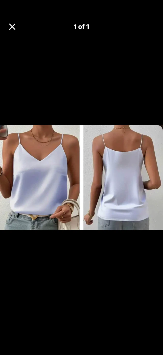 Light Blue Satin Camisole. Size XL