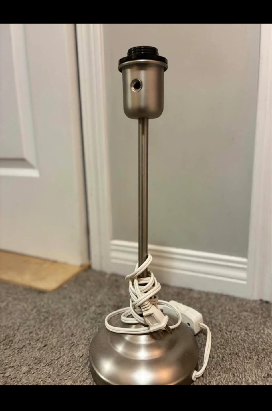 Silver Floor Lamp Base with Cord and Switch - photo 2