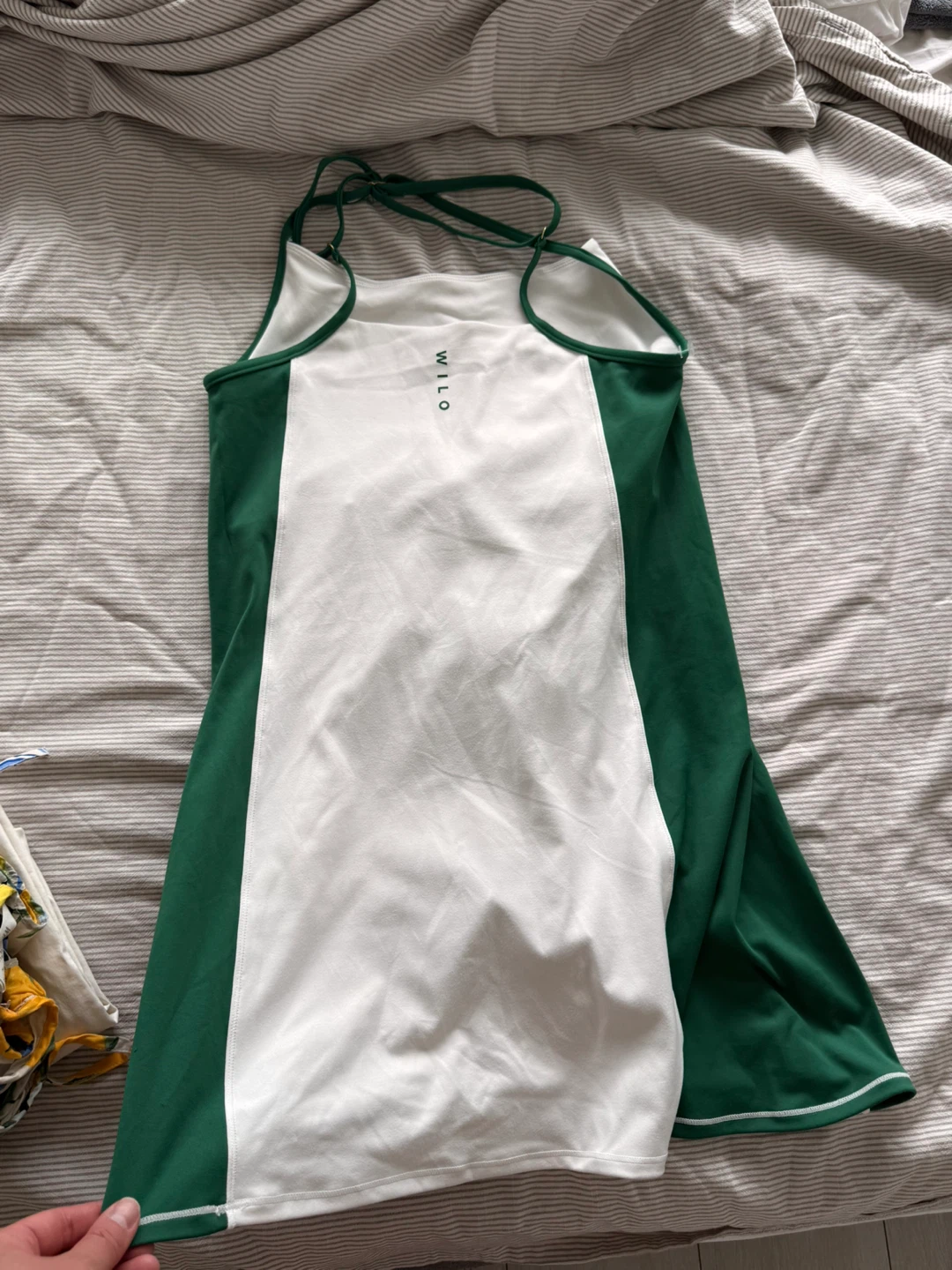 Wilo The Label Green and White Tank Dress