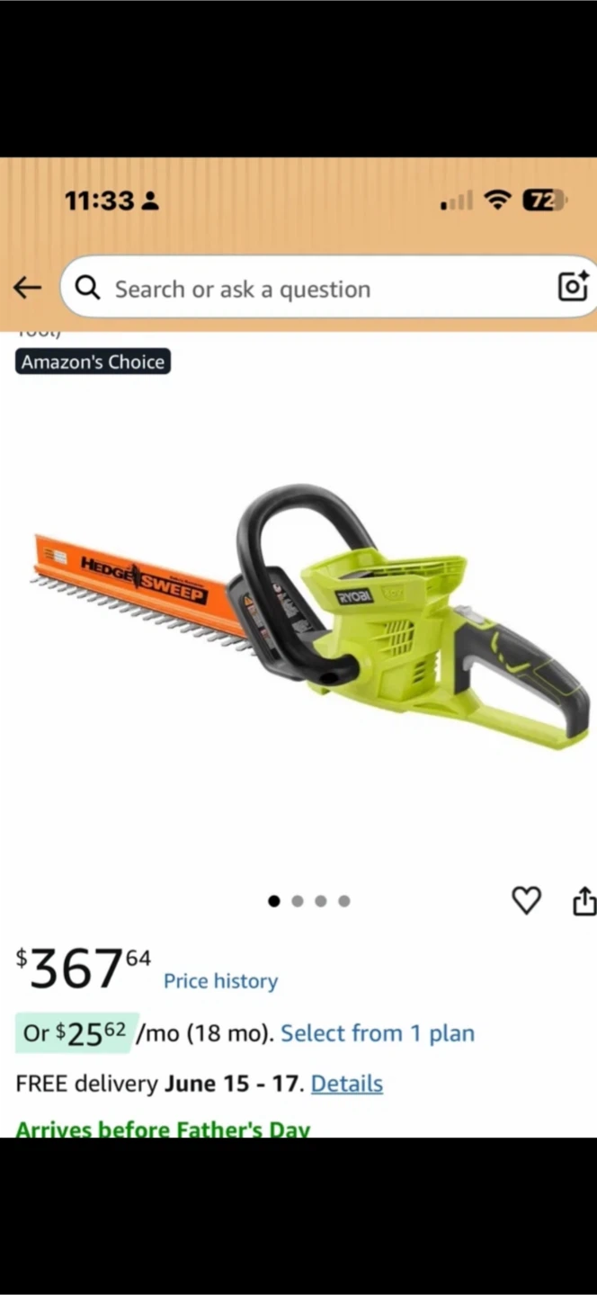 22 inch Ryobi Hedge Trimmer