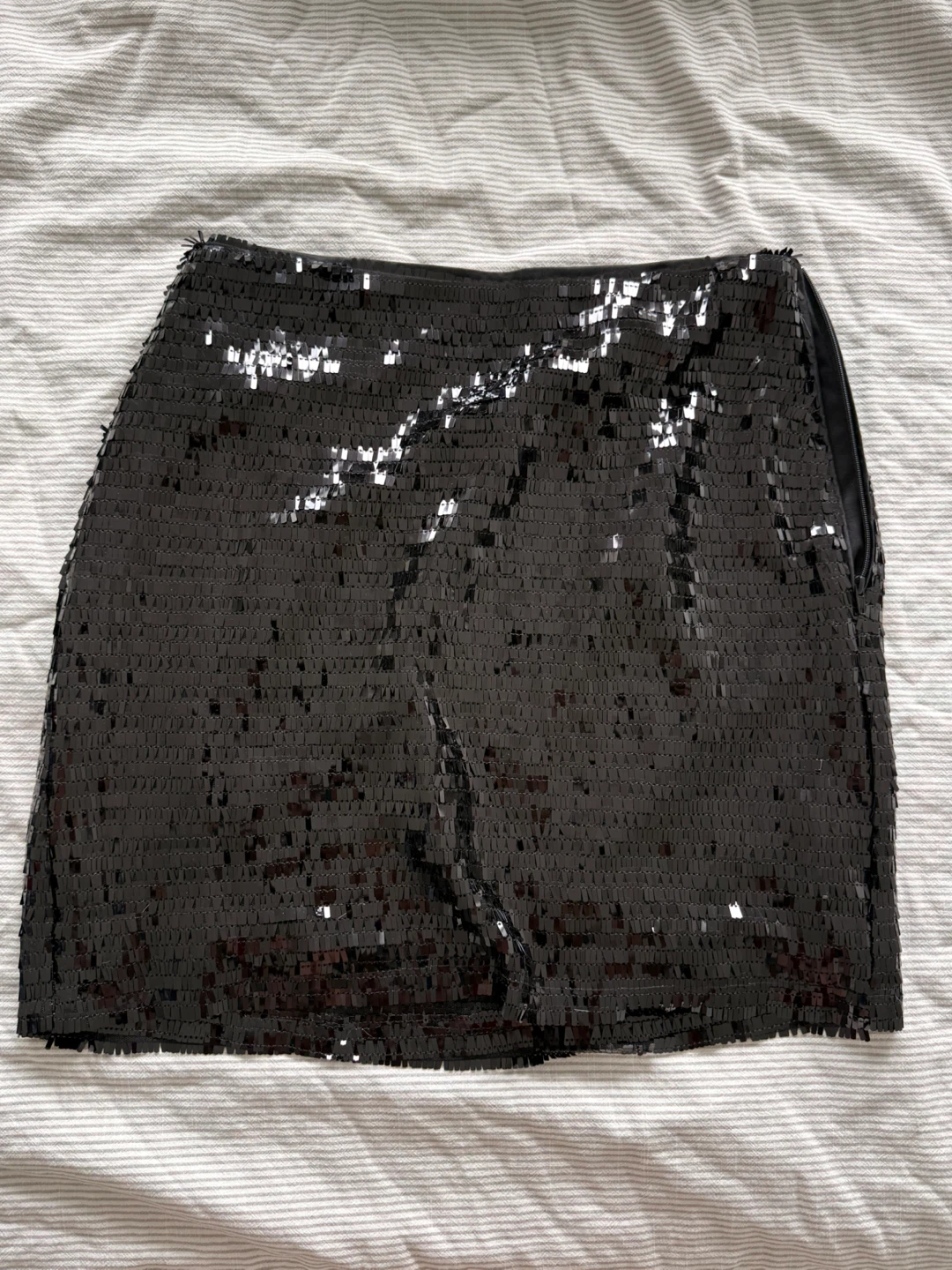 Mango Black Sequin Mini Skirt