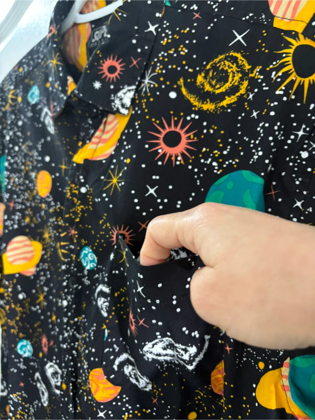 Super Massive Space Print Button Up Shirt-M - photo 2