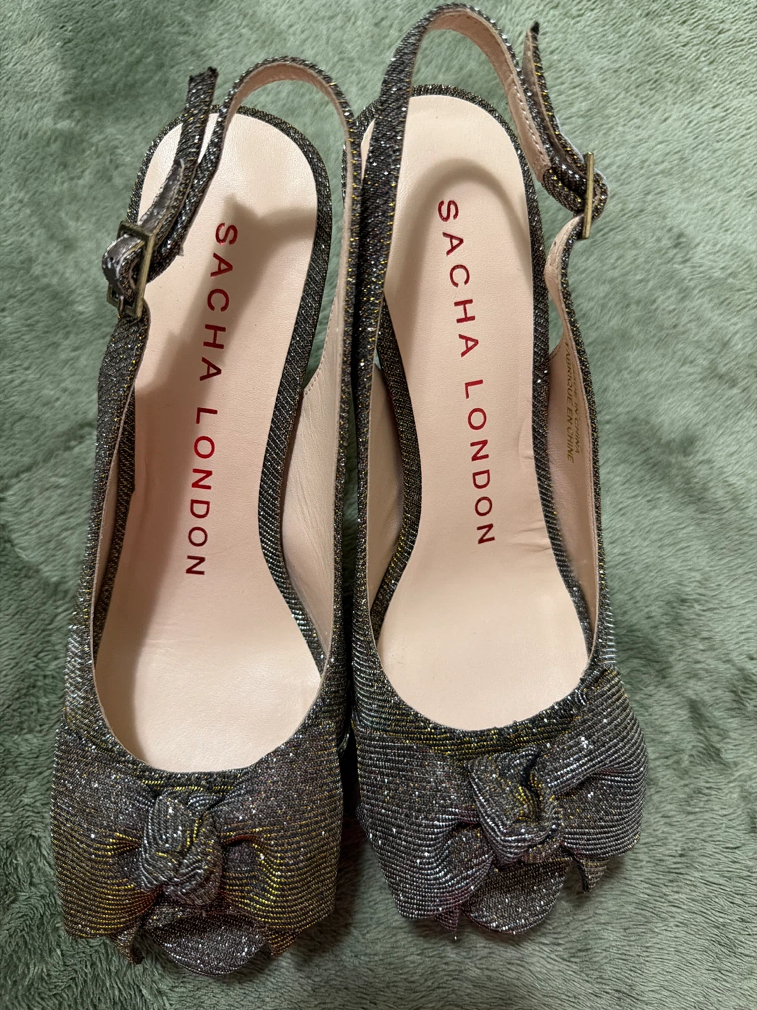 Sasha London Women's Sparkly Slingback Heels