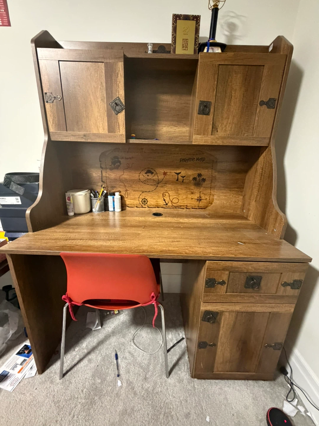 Wooden Desk with Hutch - photo 2