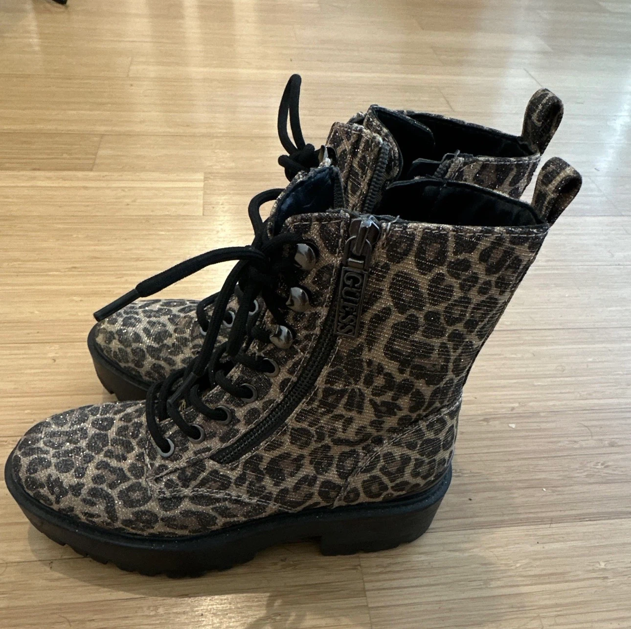 Guess Leopard Print Combat Boots - photo 2