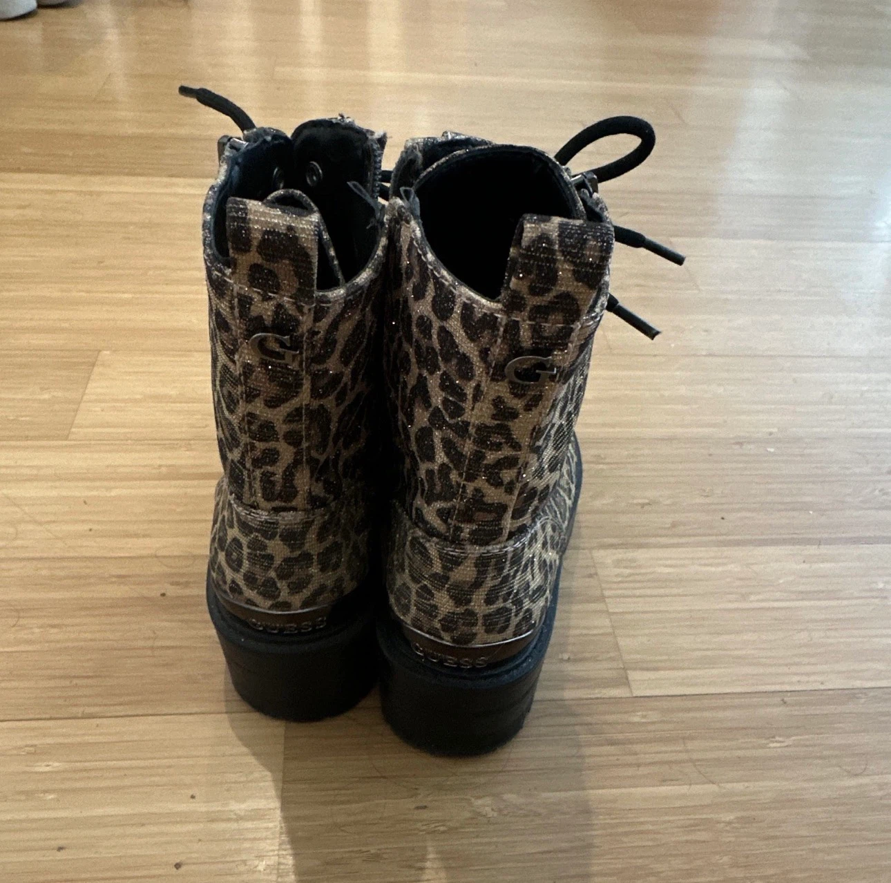 Guess Leopard Print Combat Boots - photo 3