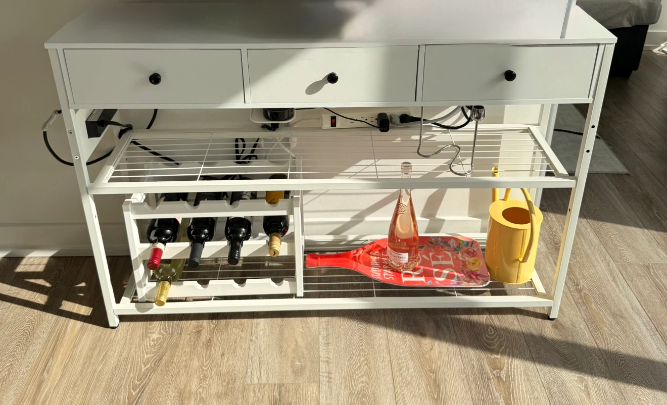 White Console Table with Power Outlets - photo 2